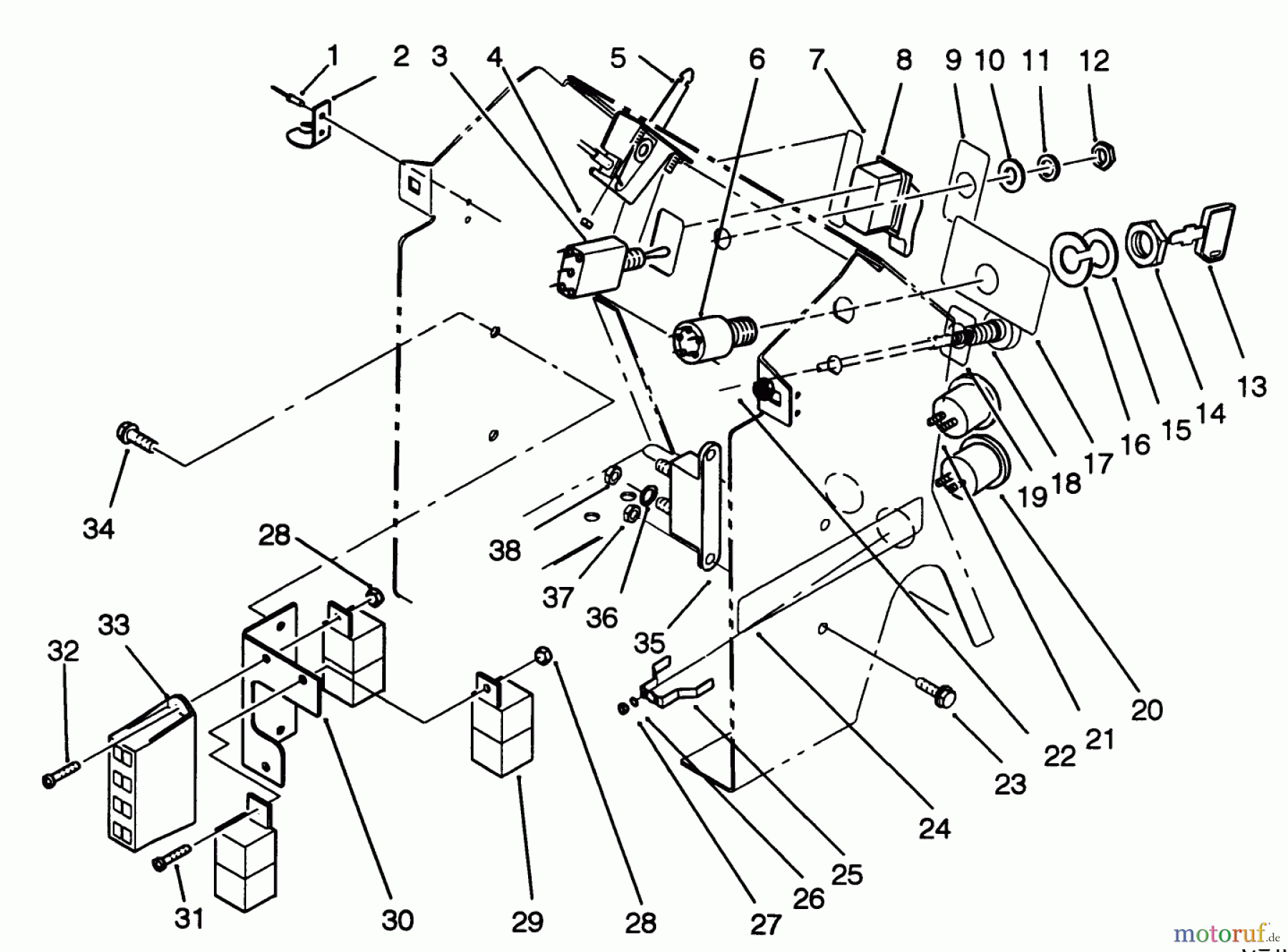  Toro Neu Mowers, Lawn & Garden Tractor Seite 1 42-16BE01 (246-H) - Toro 246-H Yard Tractor, 1992 (2000001-2999999) DASH ASSEMBLY