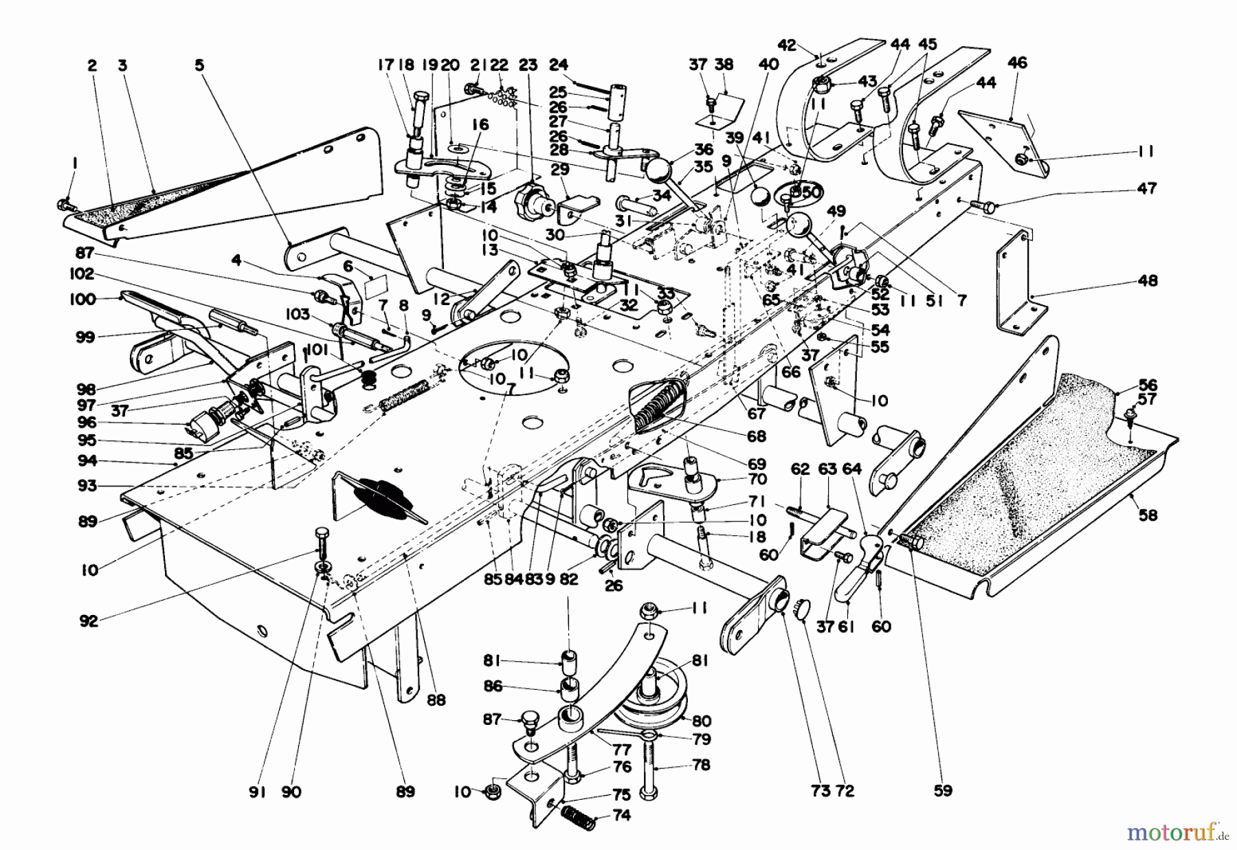 Toro Neu Mowers, Lawn & Garden Tractor Seite 1 55275 (888) - Toro 888 Toromatic Tractor, 1972 (2000001-2999999) FRAME ASSEMBLY