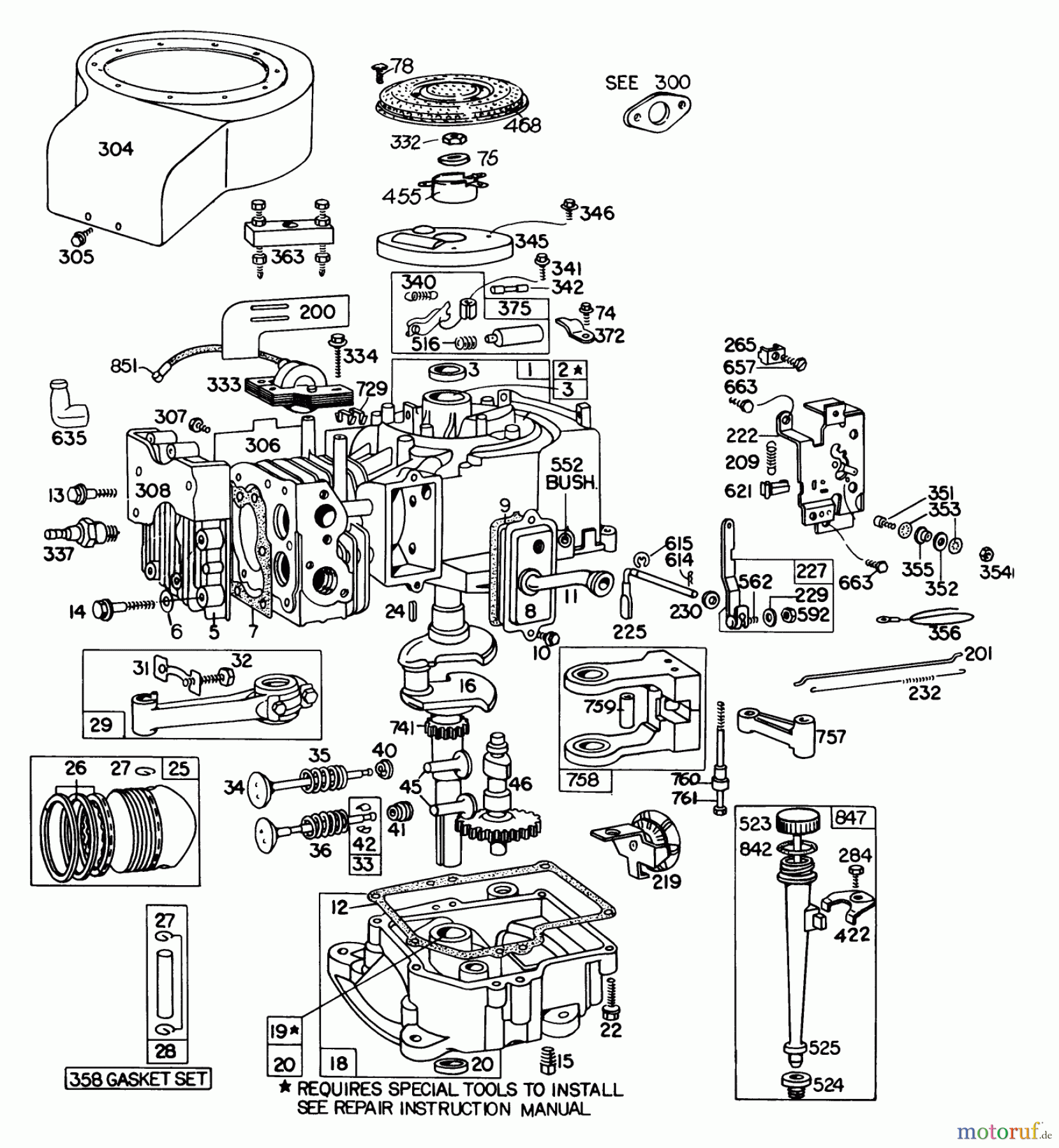  Toro Neu Mowers, Lawn & Garden Tractor Seite 1 57356 (11-42) - Toro 11-42 Lawn Tractor, 1978 (8000001-8999999) BRIGGS & STRATTON MODEL 252707-0146-01 #1