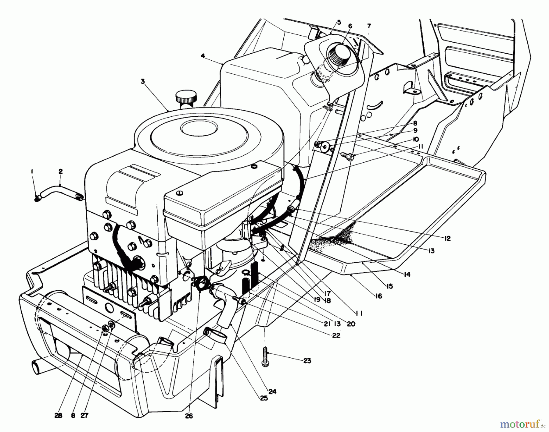  Toro Neu Mowers, Lawn & Garden Tractor Seite 1 57356 (11-42) - Toro 11-42 Lawn Tractor, 1978 (8000001-8999999) ENGINE ASSEMBLY