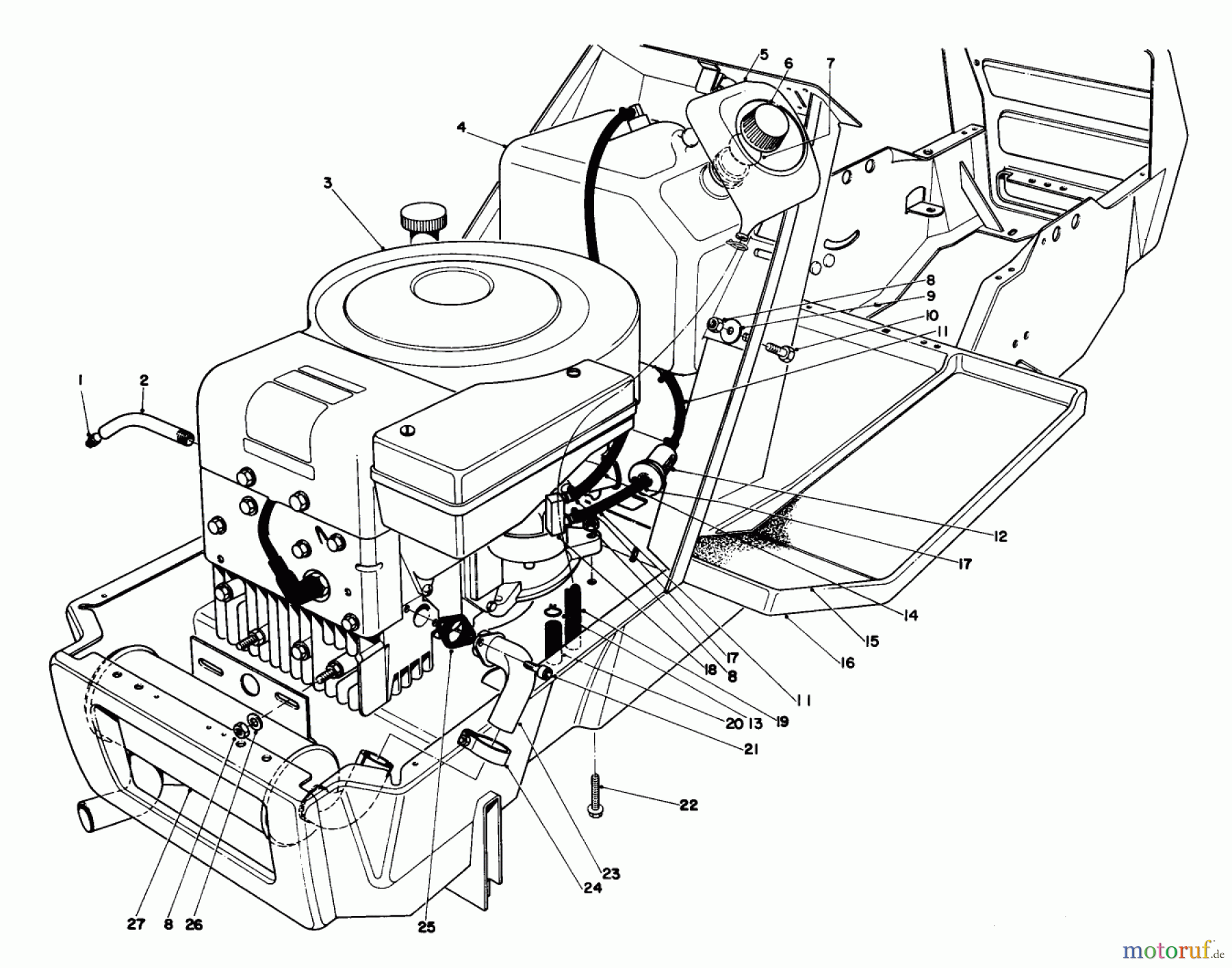  Toro Neu Mowers, Lawn & Garden Tractor Seite 1 57356 (11-42) - Toro 11-42 Lawn Tractor, 1980 (0000001-0999999) ENGINE ASSEMBLY