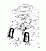 Toro 57430 (12-44) - 12-44 Pro Lawn Tractor, 1988 (8000001-8999999) Ricambi REAR BODY & SEAT ASSEMBLY