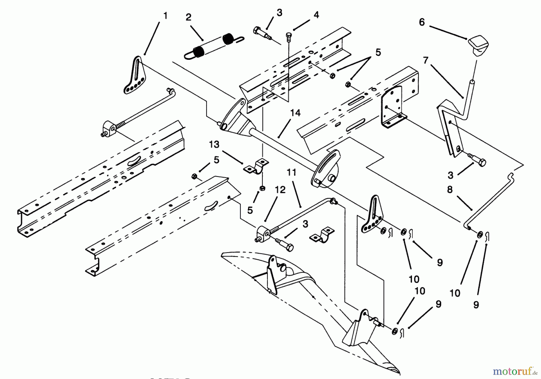 Toro Neu Mowers, Lawn & Garden Tractor Seite 1 71200 (12-32XL) - Toro 12-32XL Lawn Tractor, 1994 (4900001-4999999) HEIGHT OF CUT ASSEMBLY