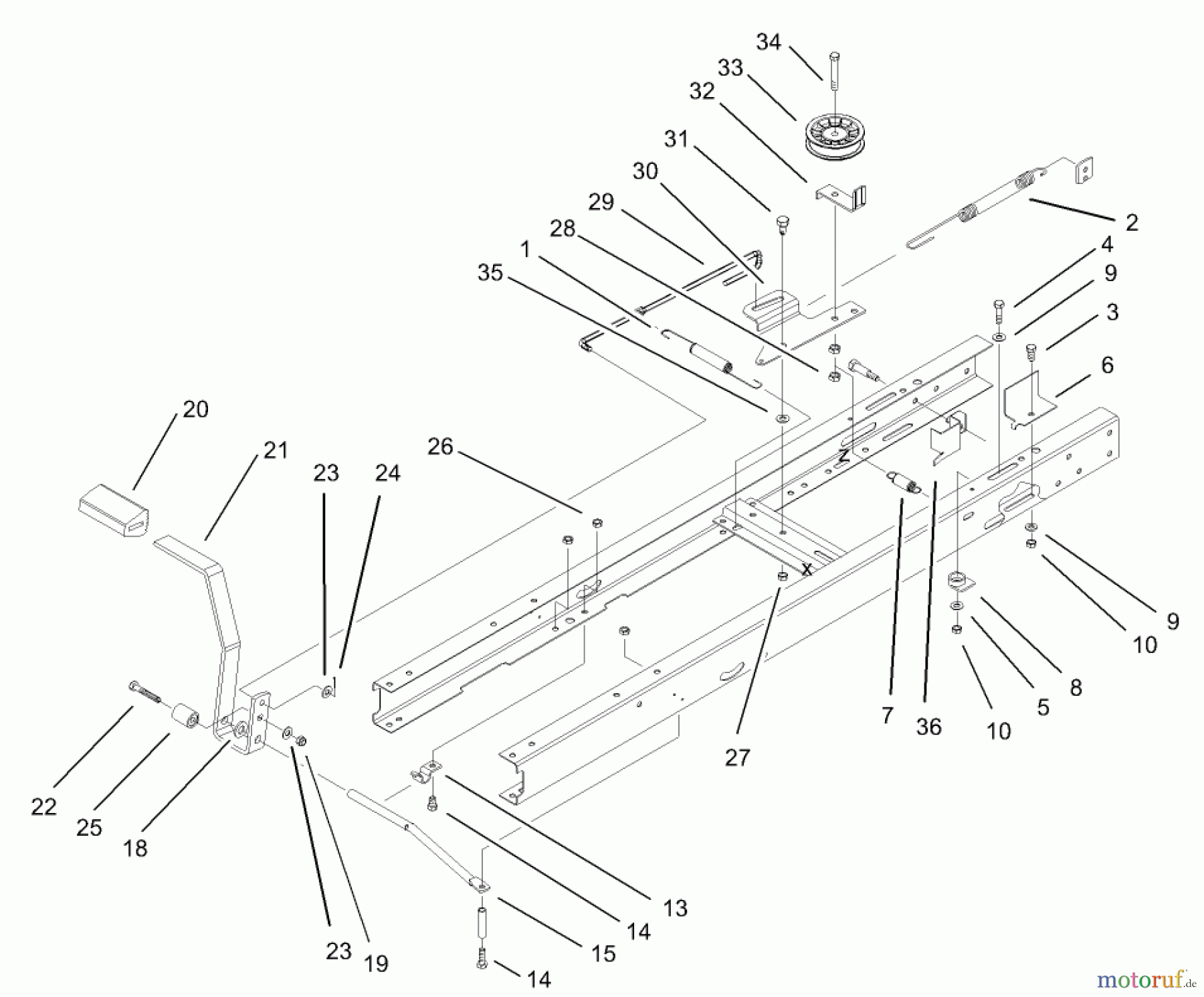Toro Neu Mowers, Lawn & Garden Tractor Seite 1 71223 (16-38XL) - Toro 16-38XL Lawn Tractor, 2003 (230000001-230999999) TRACTION CLUTCHING ASSEMBLY