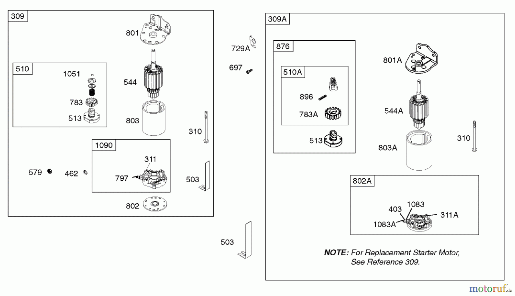 Toro Neu Mowers, Lawn & Garden Tractor Seite 1 71242 (16-38HXLE) - Toro 16-38HXLE Lawn Tractor, 2003 (230000001-230999999) STARTER ASSEMBLY BRIGGS AND STRATTON MODEL 286H77-0121-E1