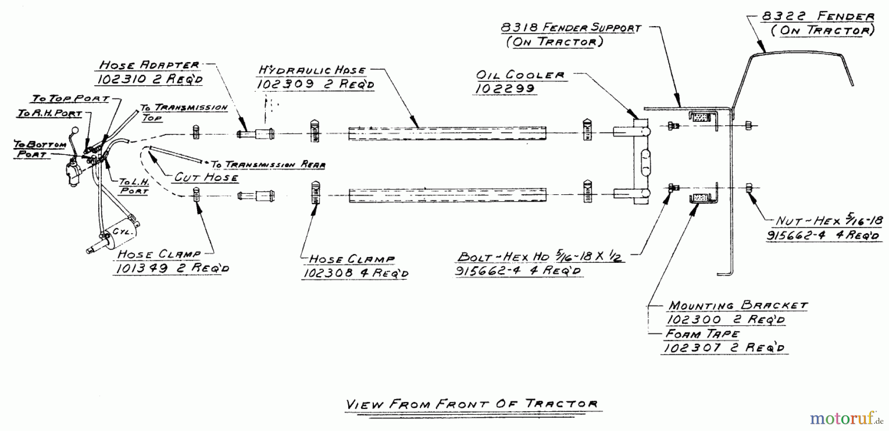  Toro Neu Accessories 80421 - Toro Oil Cooler, 1973 OIL COOLER
