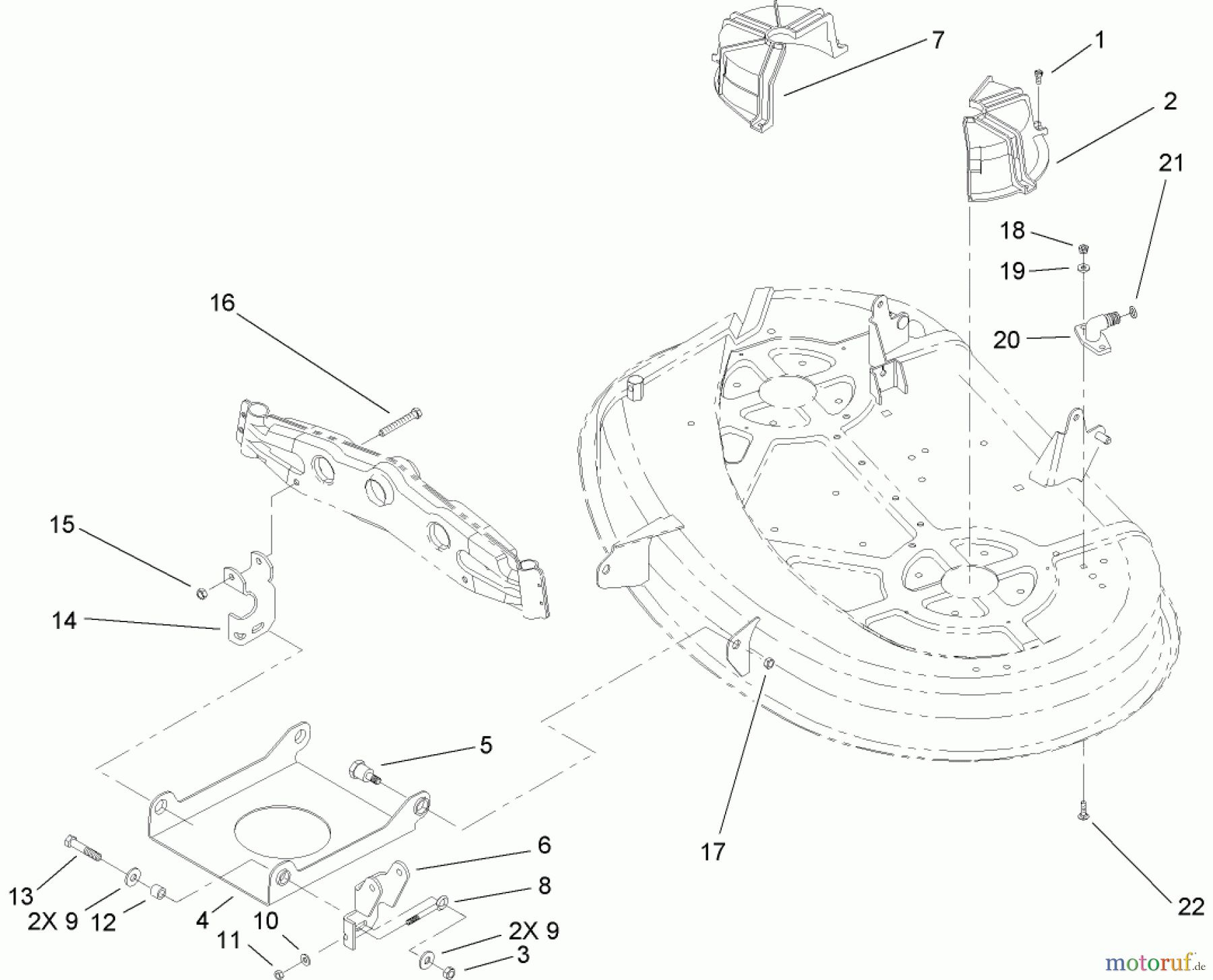 Toro Neu Mowers, Lawn & Garden Tractor Seite 1 71252 (XL 380H) - Toro XL 380H Lawn Tractor, 2010 (310002001-310999999) 38 INCH DECK ENGAGEMENT ASSEMBLY