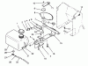 Toro 72040 (244-5) - 244-5 Yard Tractor, 1993 (3900001-3999999) Ricambi FUEL TANK AND STEERING BRACKET ASSEMBLY