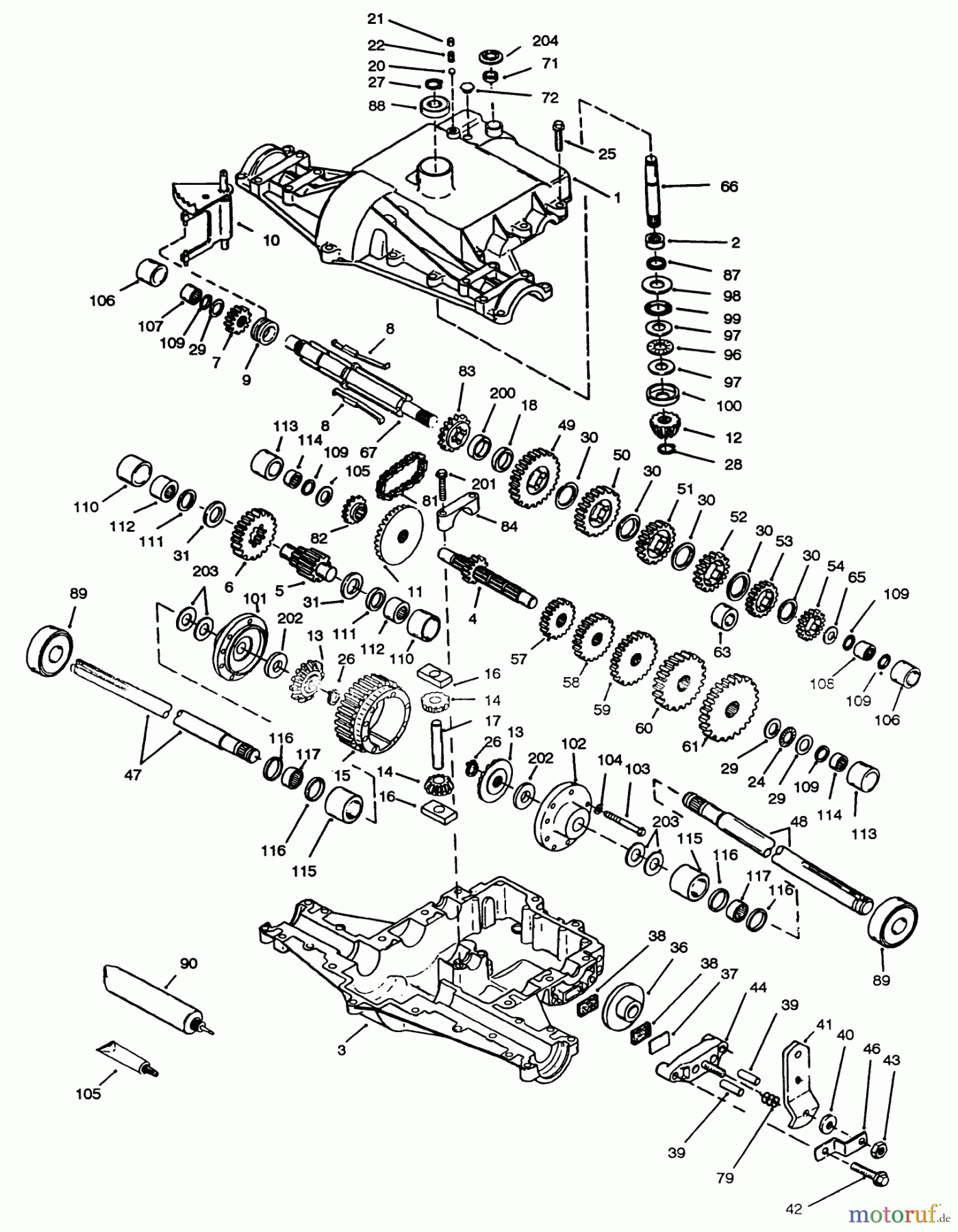  Toro Neu Mowers, Lawn & Garden Tractor Seite 1 72043 (264-H) - Toro 264-H Yard Tractor, 1994 (4900001-4999999) PEERLESS TRANSAXLE 820-024