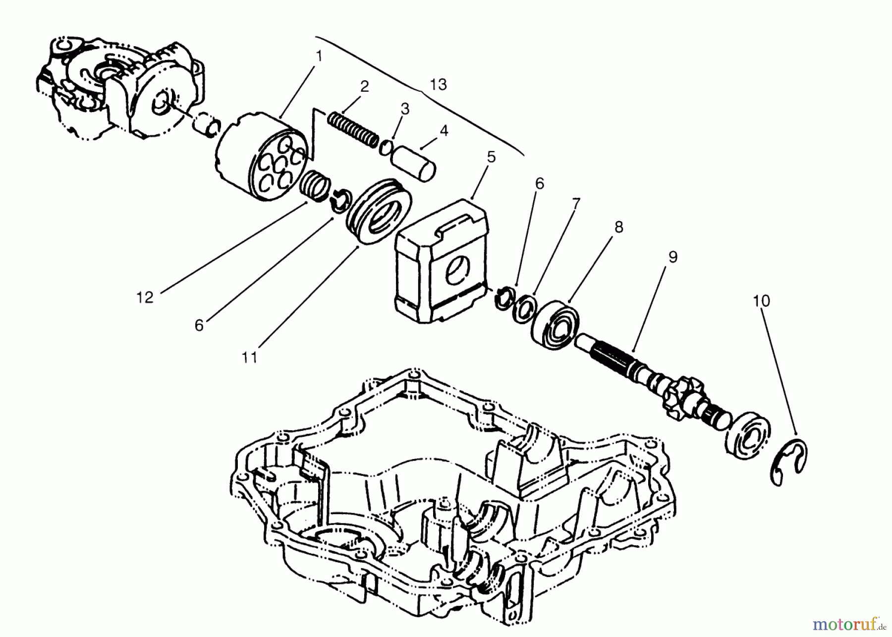  Toro Neu Mowers, Lawn & Garden Tractor Seite 1 72063 (264-H) - Toro 264-H Yard Tractor, 1995 (5900001-5900498) MOTOR SHAFT