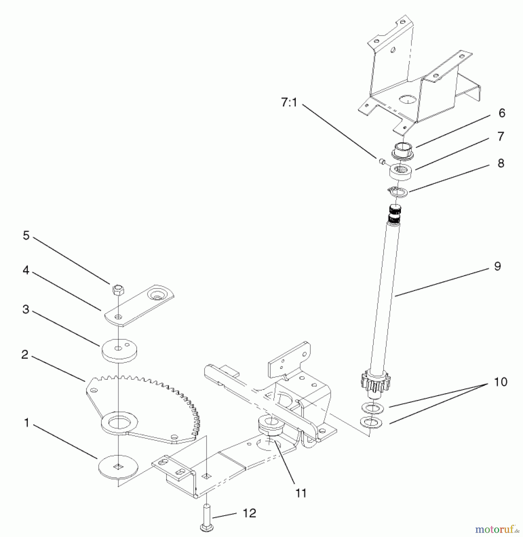  Toro Neu Mowers, Lawn & Garden Tractor Seite 1 72052 (266-H) - Toro 266-H Lawn and Garden Tractor, 2002 (220000001-220999999) LOWER STEERING ASSEMBLY