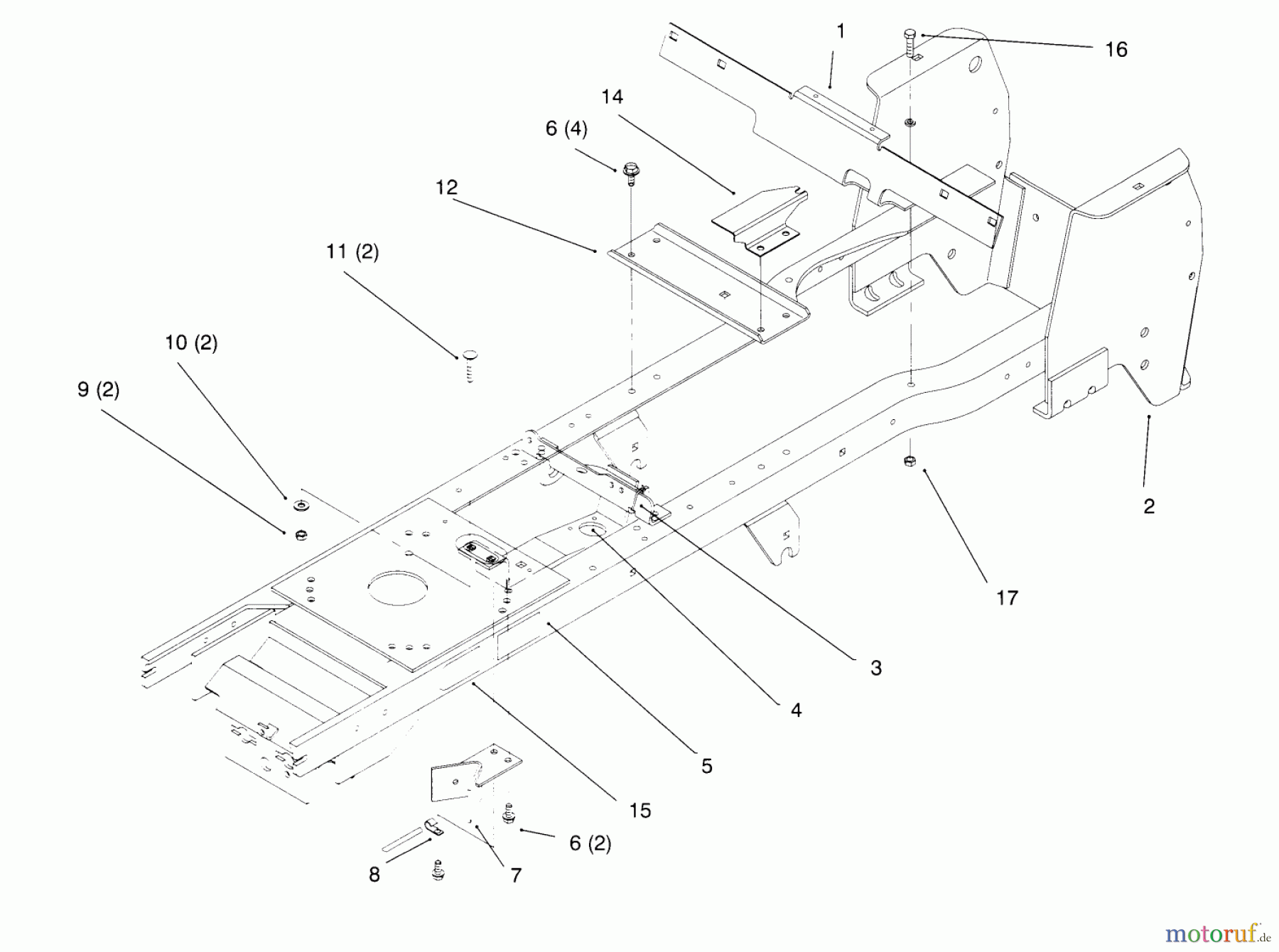 Toro Neu Mowers, Lawn & Garden Tractor Seite 1 72084 (266-H) - Toro 266-H Yard Tractor, 1995 (5900001-5999999) FRAME