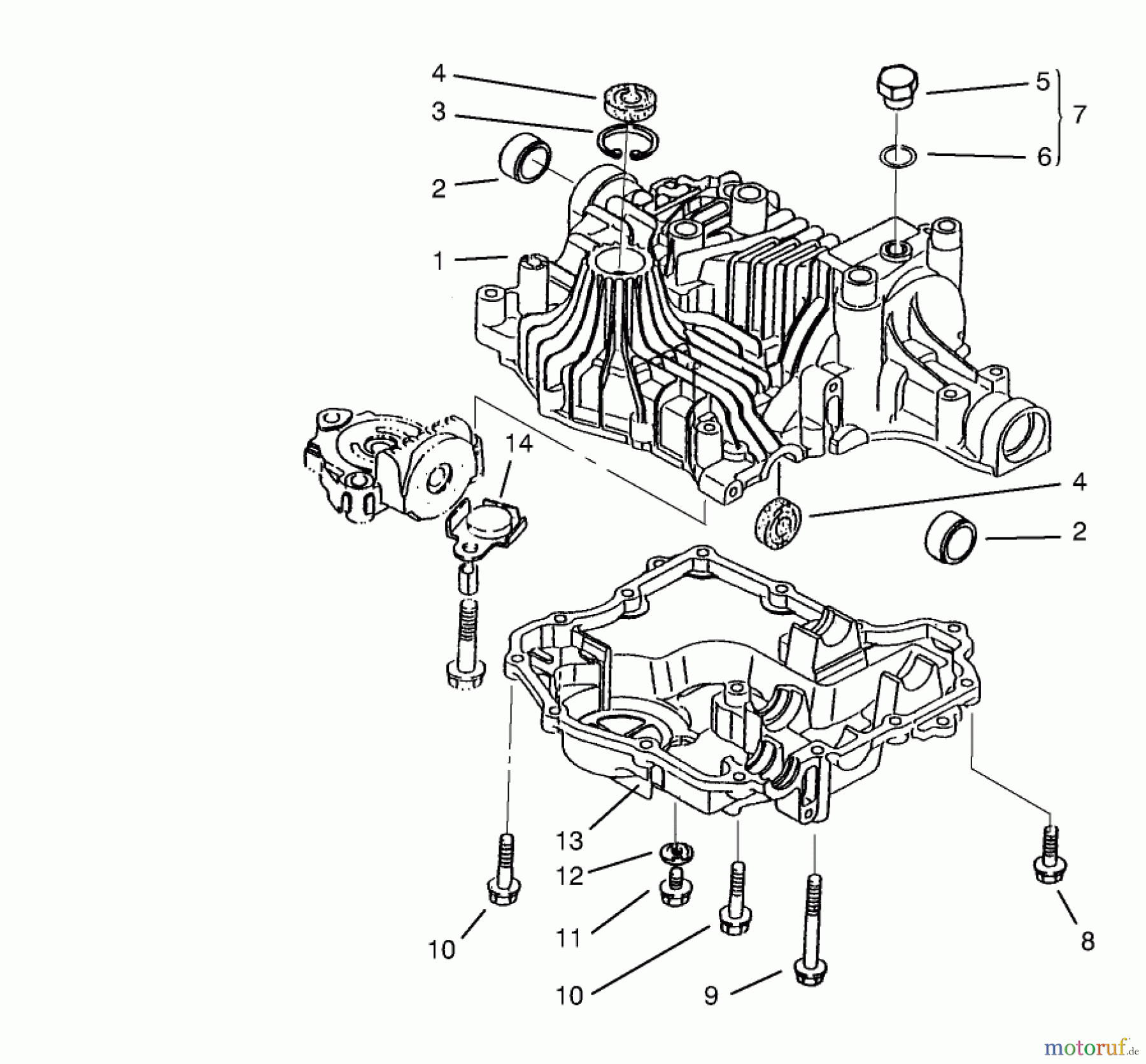  Toro Neu Mowers, Lawn & Garden Tractor Seite 1 72102 (269-H) - Toro 269-H Lawn and Garden Tractor, 1998 (8900001-8900399) TRANSAXLE CASE