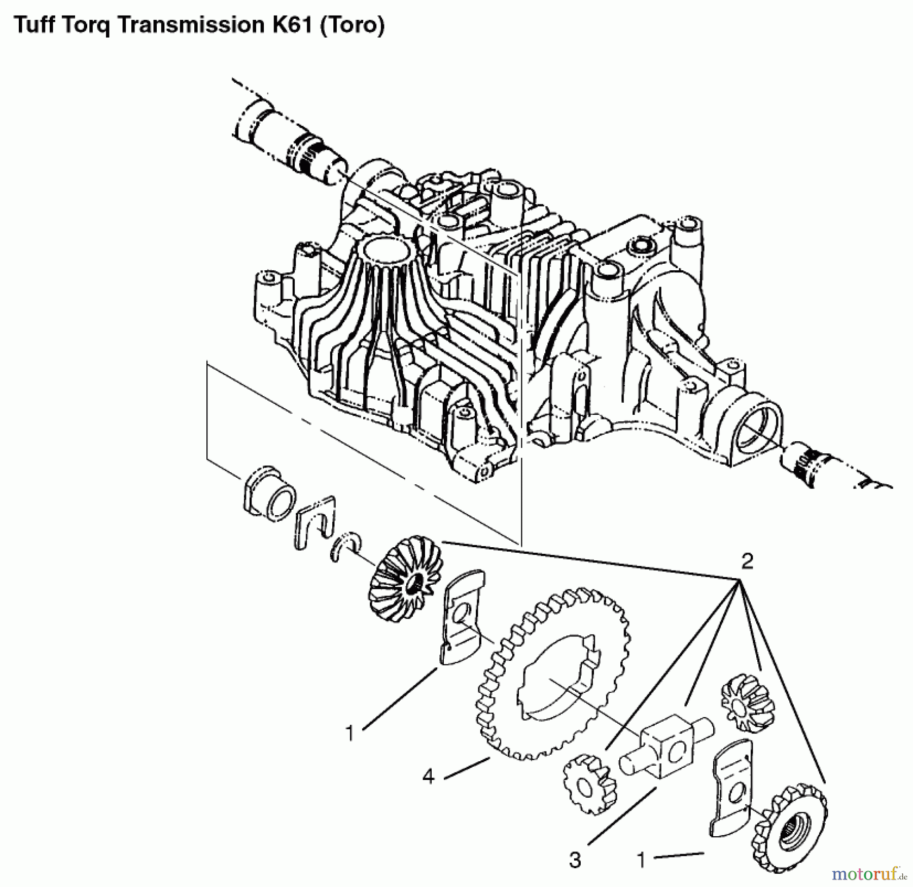  Toro Neu Mowers, Lawn & Garden Tractor Seite 1 72115 (270-H) - Toro 270-H Lawn and Garden Tractor, 1999 (9900001-9999999) DIFFERENTIAL GEAR