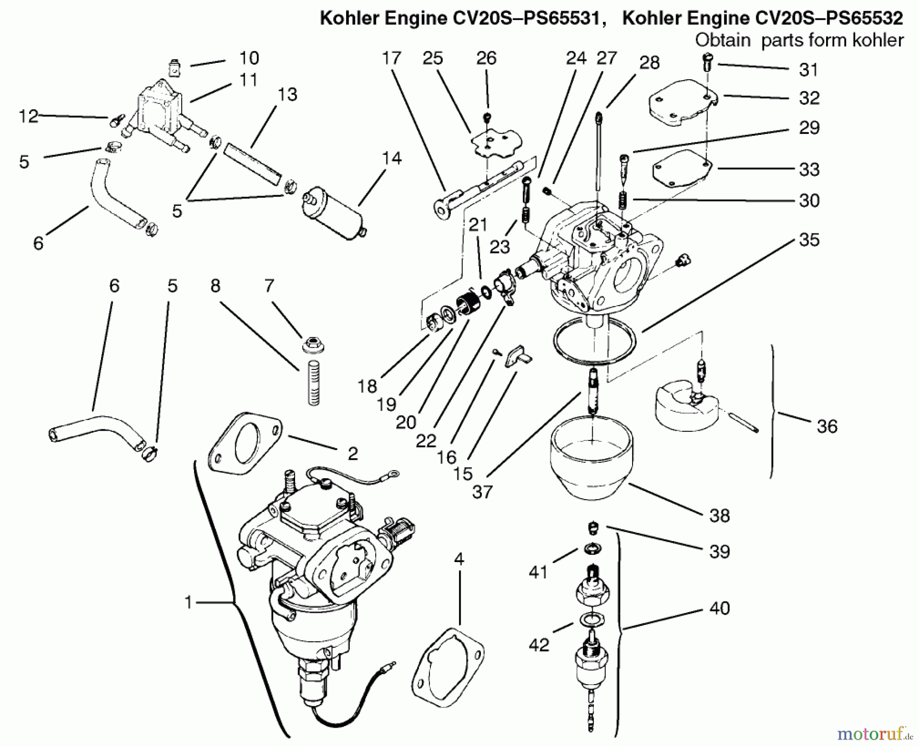  Toro Neu Mowers, Lawn & Garden Tractor Seite 1 72115 (270-H) - Toro 270-H Lawn and Garden Tractor, 1999 (9900001-9999999) FUEL SYSTEM #1