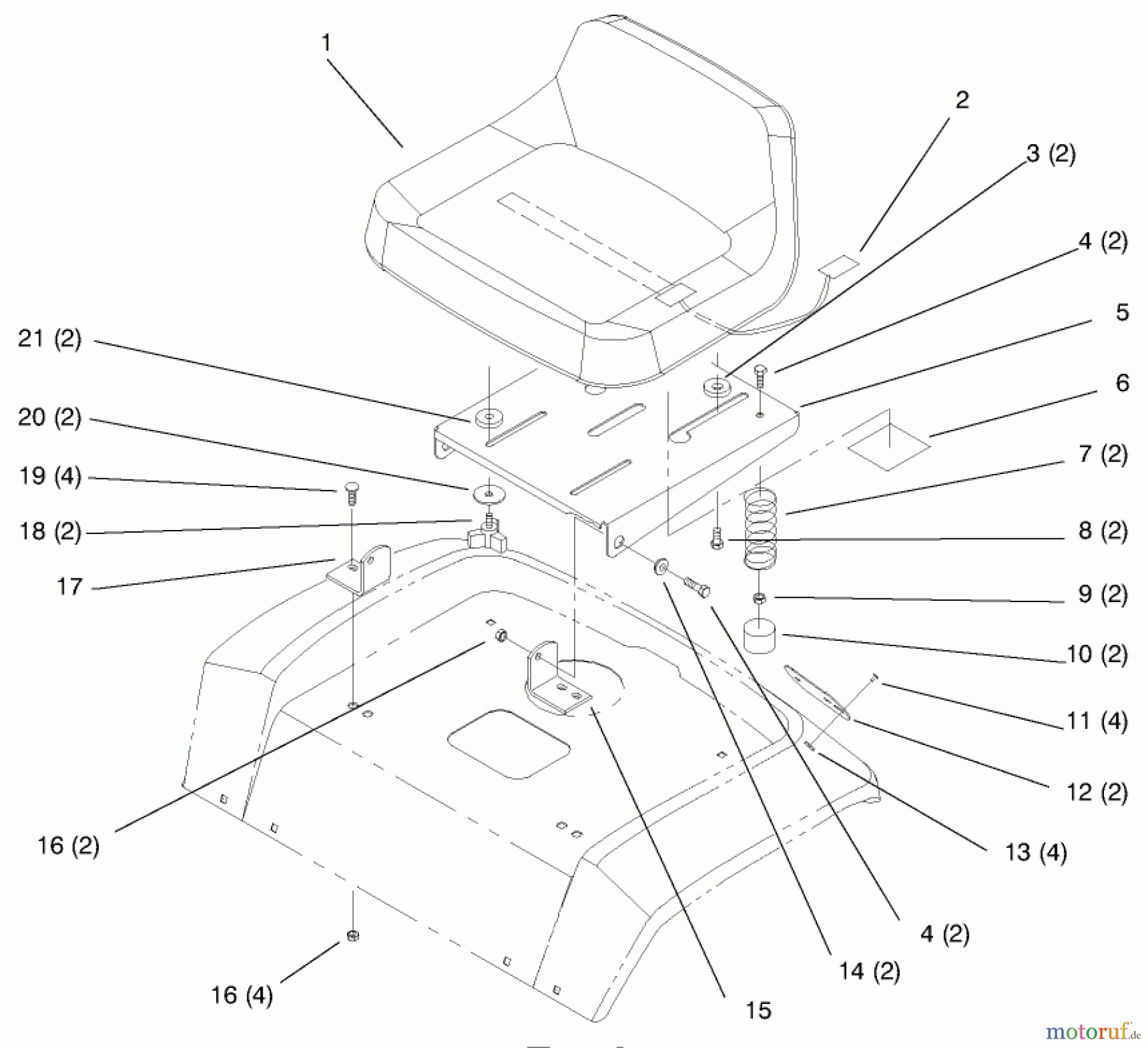 Toro Neu Mowers, Lawn & Garden Tractor Seite 1 72110 (270-H) - Toro 270-H Lawn and Garden Tractor, 1997 (7900001-7999999) SEAT