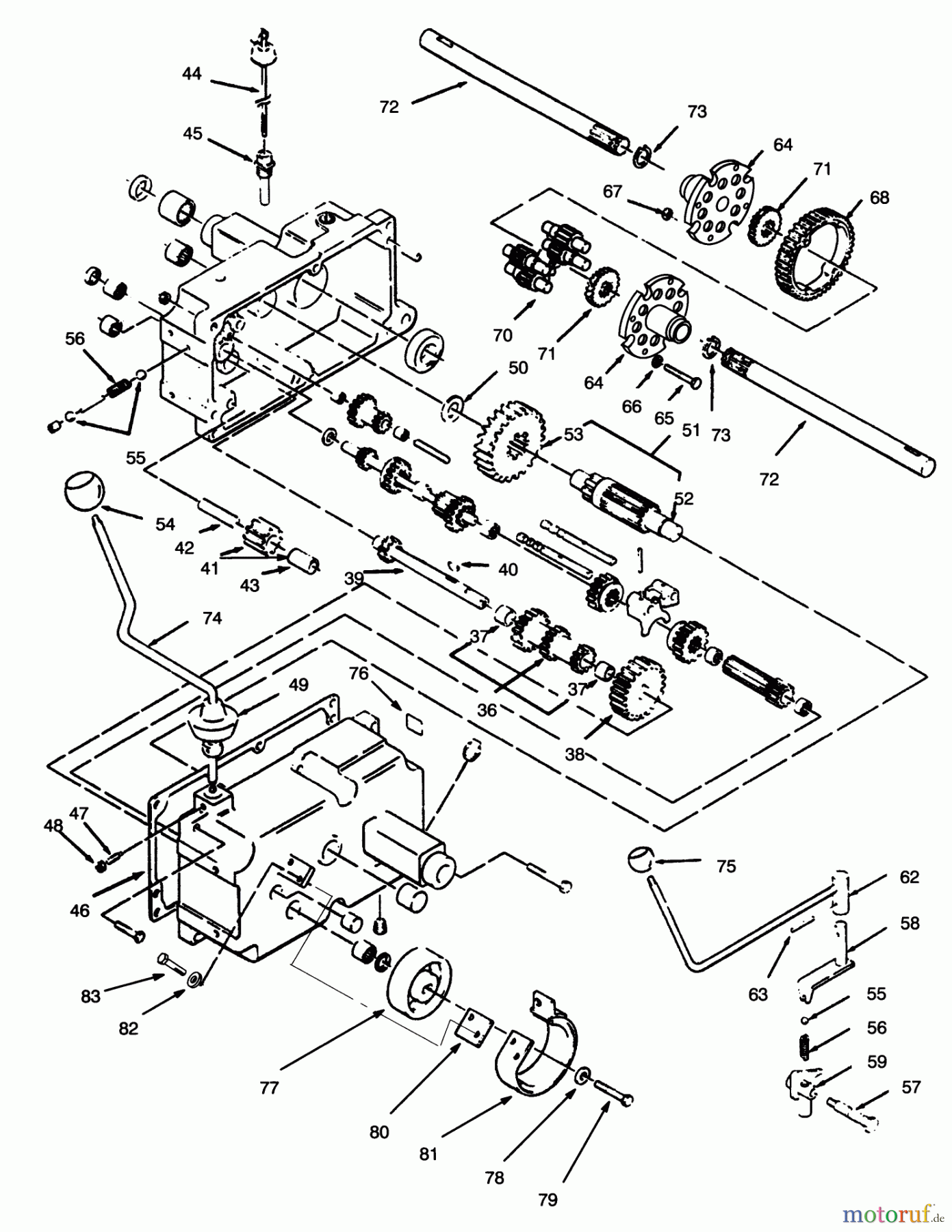  Toro Neu Mowers, Lawn & Garden Tractor Seite 1 73380 (312-8) - Toro 312-8 Garden Tractor, 1994 (4900001-4999999) TRANSMISSION 8-SPEED #2