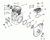 Toro 73400 (314-8) - 314-8 Garden Tractor, 1993 (3900001-3999999) Ricambi CRANKCASE AND CYLINDER HEAD