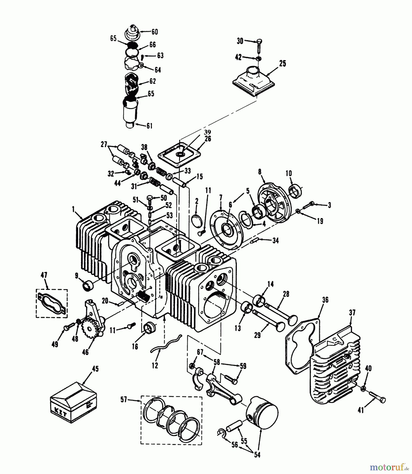  Toro Neu Mowers, Lawn & Garden Tractor Seite 1 73501 (520-H) - Toro 520-H Garden Tractor, 1993 (39000001-39999999) ENGINE CYLINDER BLOCK