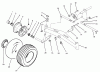 Toro 73520 (520-H) - 520-H Garden Tractor, 1995 (5900001-5900177) Ricambi FRONT AXLE AND WHEEL ASSEMBLY