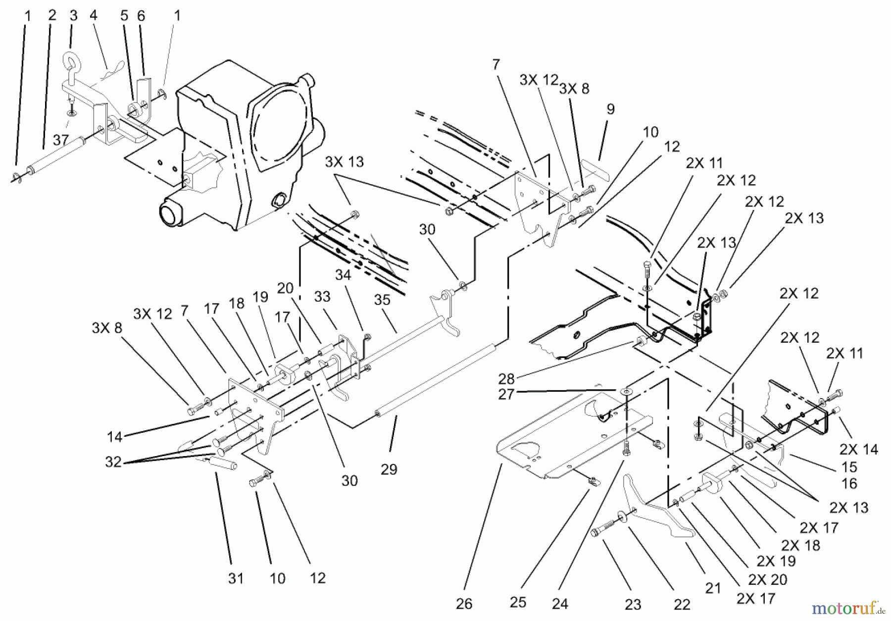 Toro Neu Mowers, Lawn & Garden Tractor Seite 1 73542 (520xi) - Toro 520xi Garden Tractor, 2003 (230000001-230999999) ATTACH-A-MATIC AND HITCH ASSEMBLY