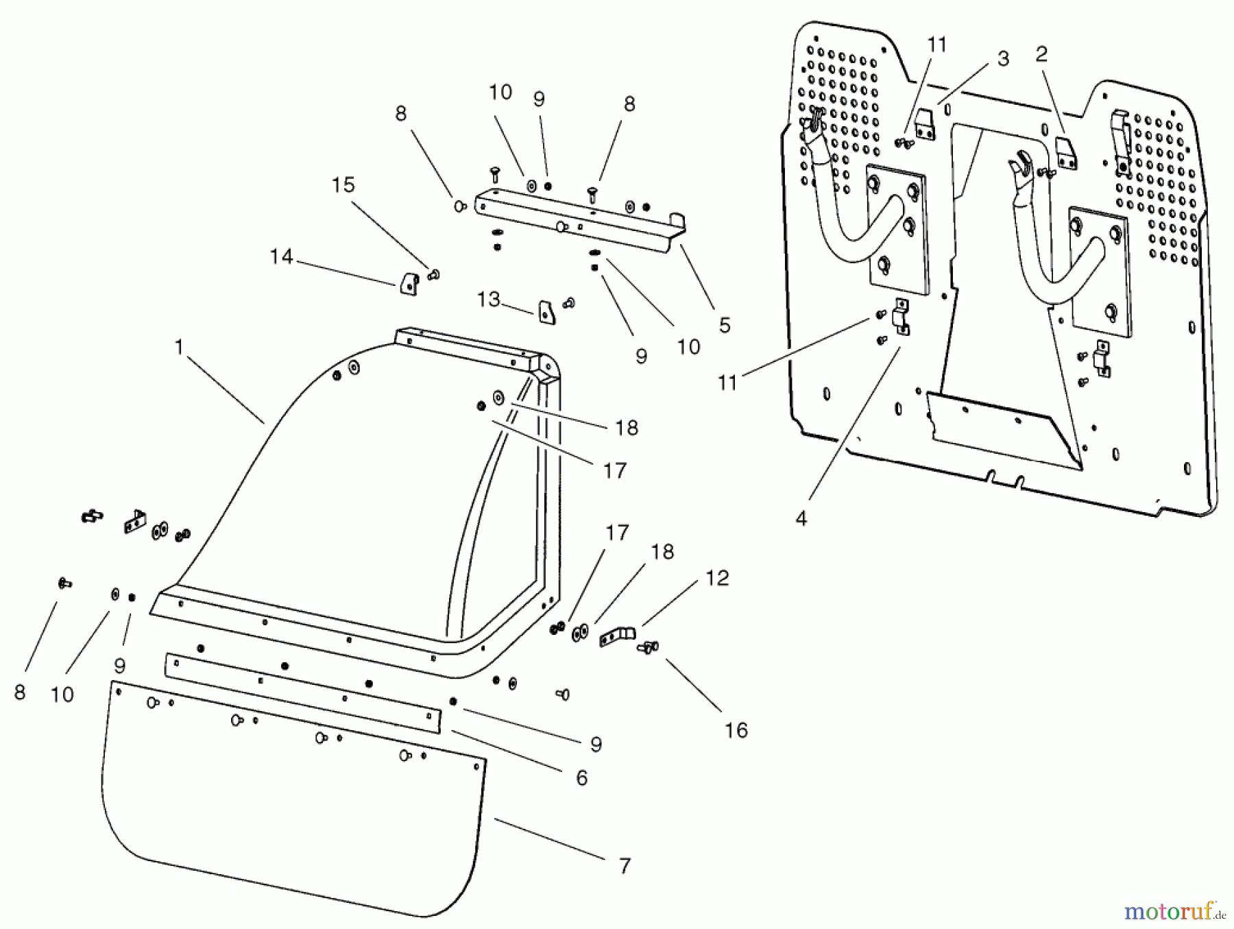  Toro Neu Accessories, Mower 79471 - Toro Rear Discharge Kit, D-Series Lawn Tractors DISCHARGE CHUTE ASSEMBLY