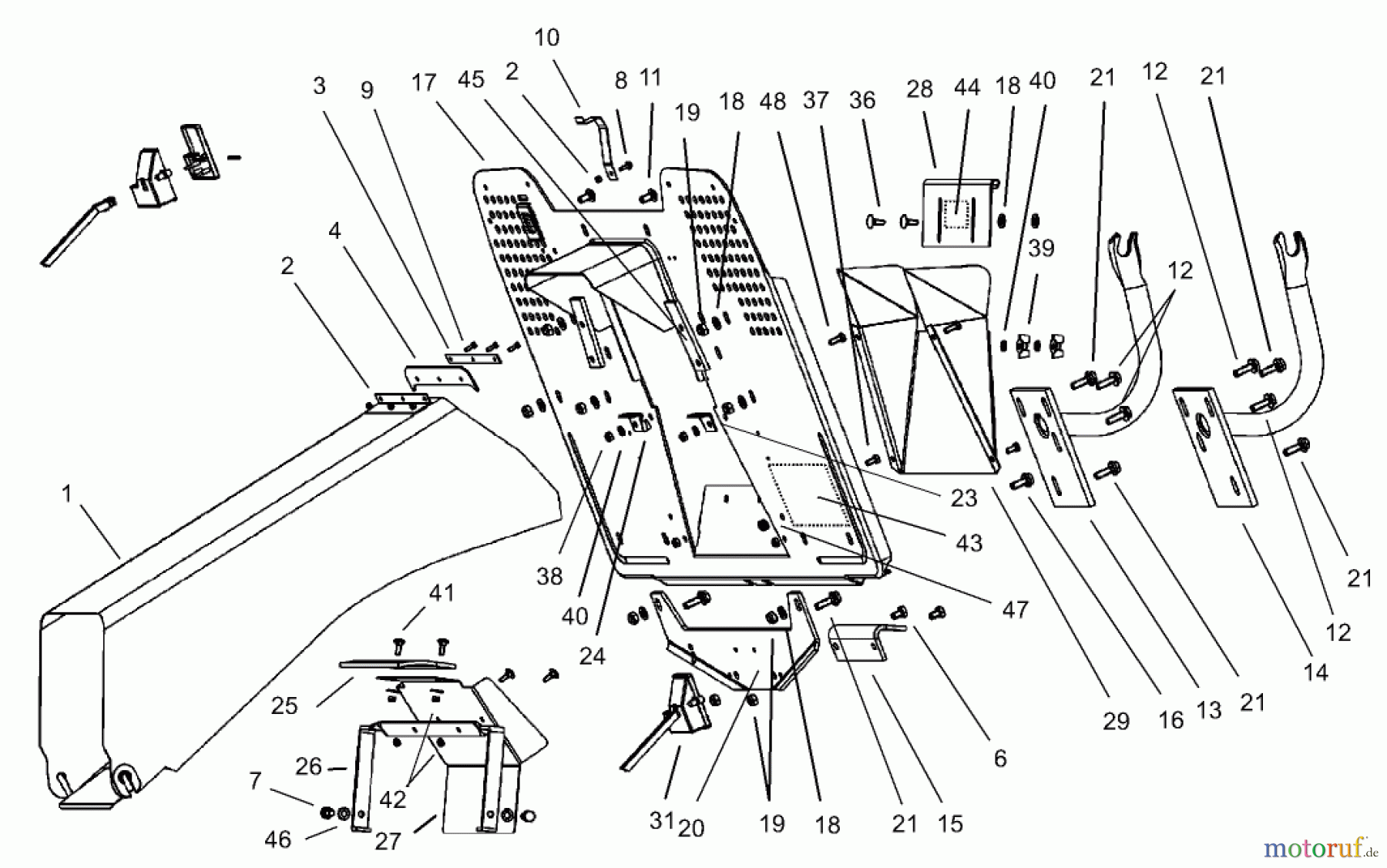  Toro Neu Mowers, Lawn & Garden Tractor Seite 1 74570 (170-DH) - Toro 170-DH Lawn Tractor, 2003 (230000001-230999999) CHUTE COLLECTOR ASSEMBLY
