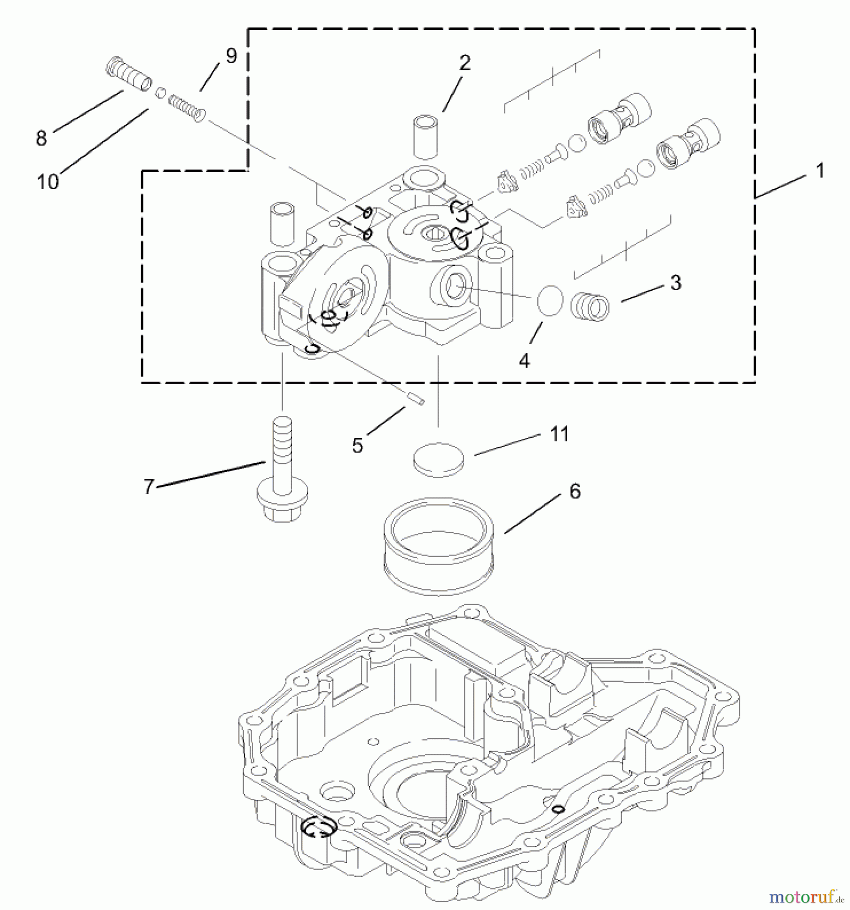  Toro Neu Mowers, Lawn & Garden Tractor Seite 1 74570 (170-DH) - Toro 170-DH Lawn Tractor, 2004 (240000001-240999999) CENTER CASE ASSEMBLY TRANSMISSION ASSEMBLY NO. 104-2889