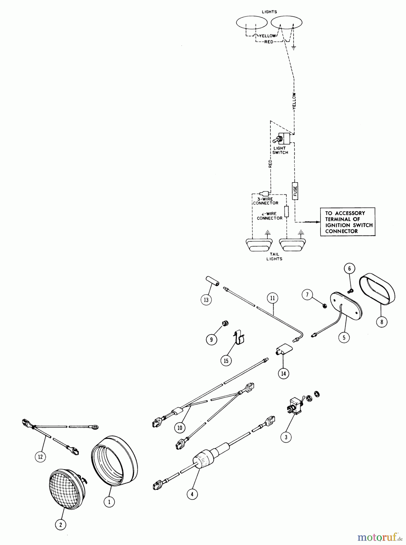 Toro Neu Accessories, Mower 80820 - Toro Head/Tail Light Kit, 1975 PARTS LIST-HEAD AND TAIL LIGHT KIT NO. 8-0820 (1974 D-160 MODEL TRACTORS)