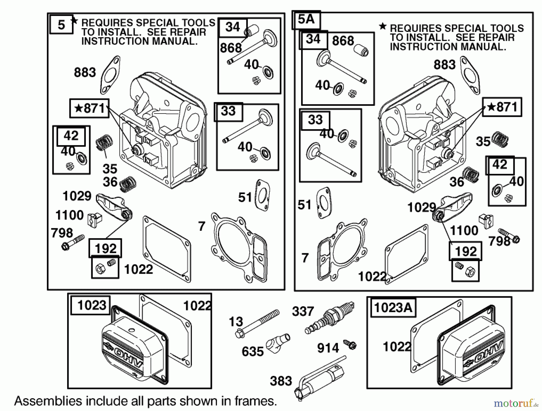 Toro Neu Mowers, Lawn & Garden Tractor Seite 1 74590 (190-DH) - Toro 190-DH Lawn Tractor, 2002 (220000001-220999999) CYLINDER HEAD ASSEMBLY ENGINE BRIGGS AND STRATTON MODEL 406777-0157-E1