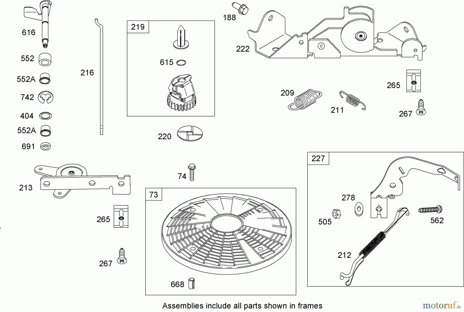  Toro Neu Mowers, Lawn & Garden Tractor Seite 1 74592 (DH 220) - Toro DH 220 Lawn Tractor, 2008 (280000529-280999999) GOVERNOR ASSEMBLY BRIGGS AND STRATTON 441677-0136-E1