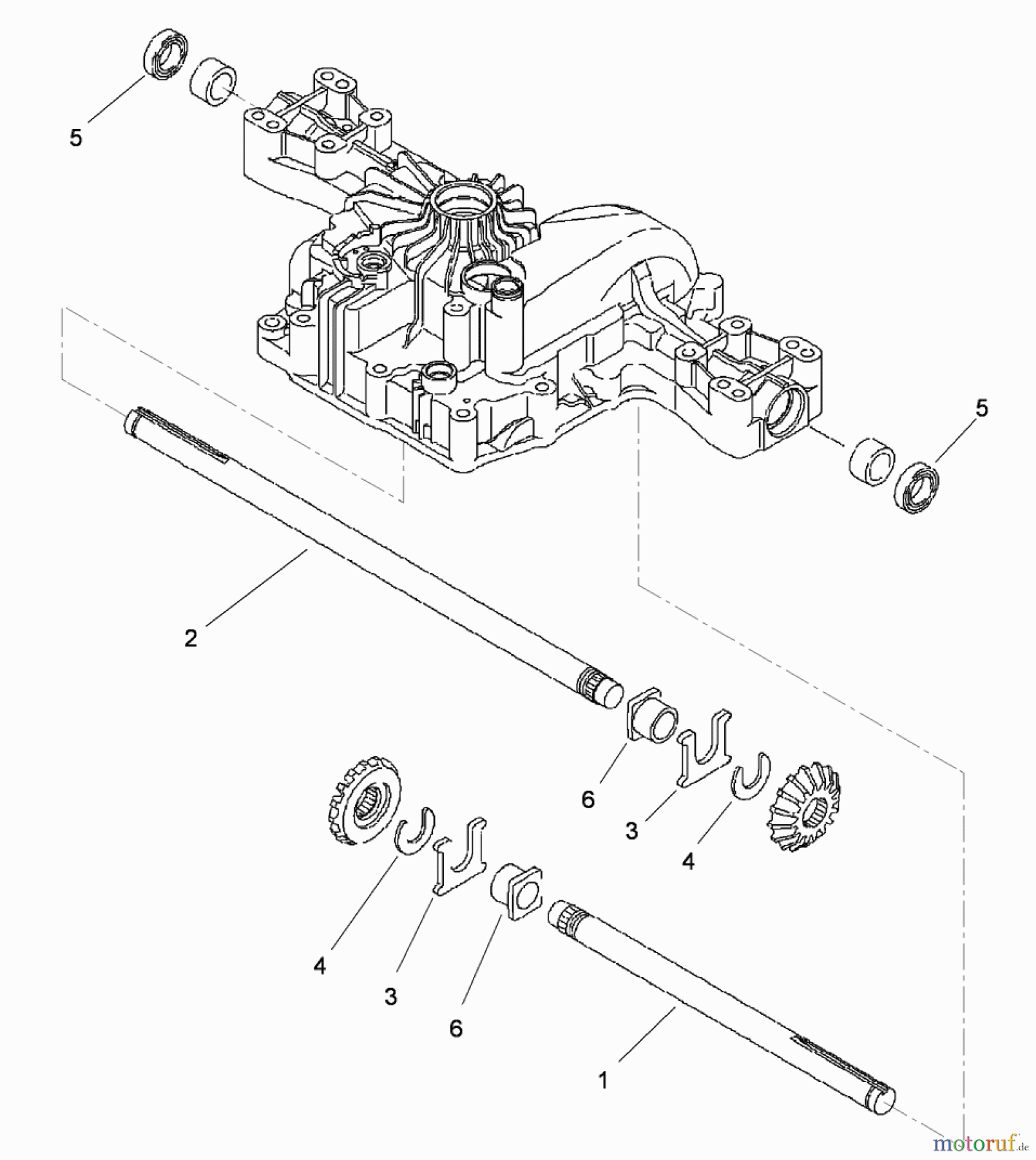  Toro Neu Mowers, Lawn & Garden Tractor Seite 1 74593 (DH 220) - Toro DH 220 Lawn Tractor, 2010 (310000001-310999999) AXLE SHAFT ASSEMBLY TRANSMISSION ASSEMBLY NO. 114-3155