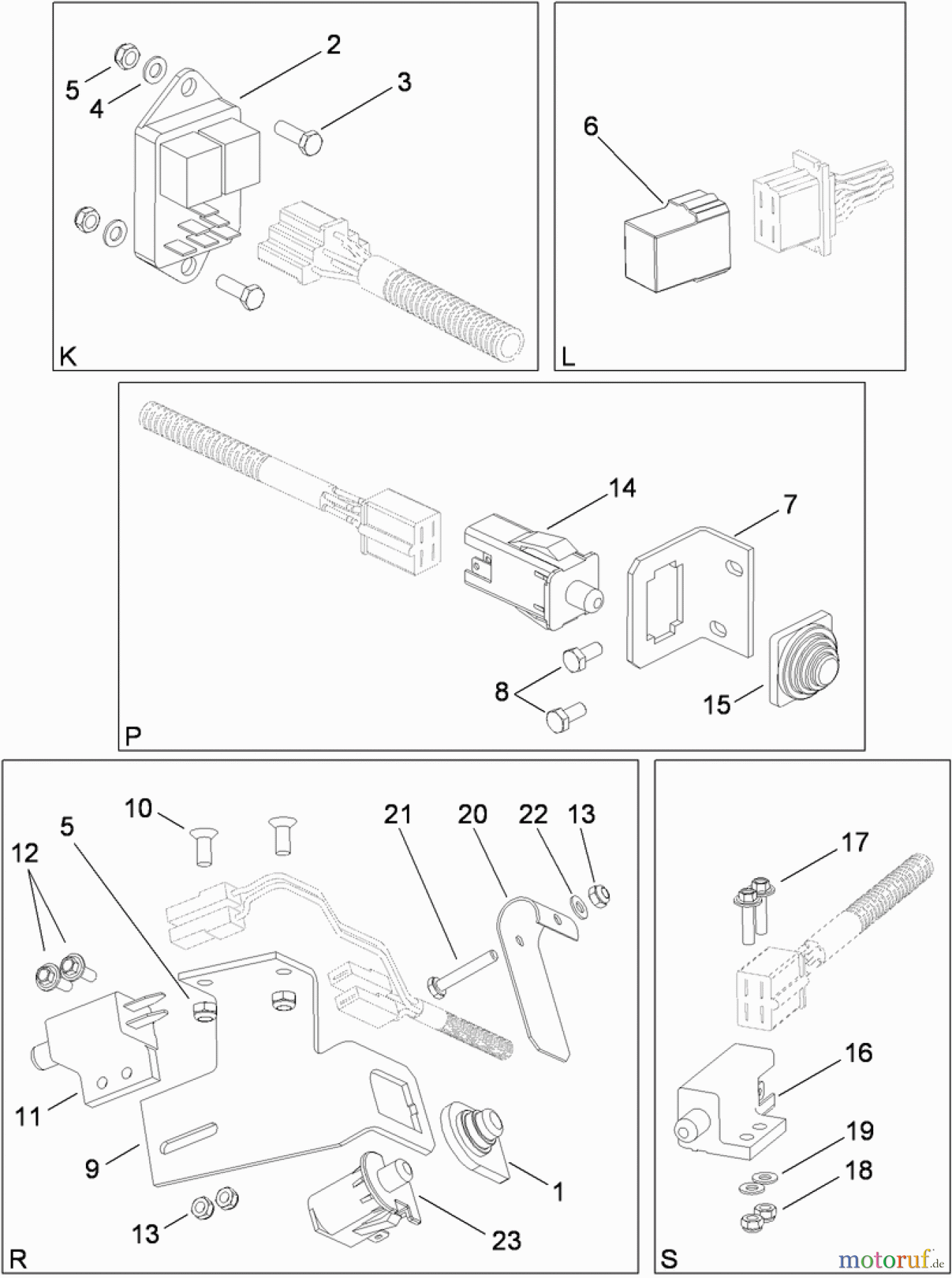  Toro Neu Mowers, Lawn & Garden Tractor Seite 1 74593 (DH 220) - Toro DH 220 Lawn Tractor, 2011 (311000401-311999999) ELECTRICAL SWITCH ASSEMBLY NO. 3