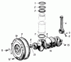 Toro 81-20RG01 (D-250) - D-250 10-Speed Tractor, 1978 Listas de piezas de repuesto y dibujos FLYWHEEL, CRANKSHAFT, CONNECTING ROD AND PISTON RINGS
