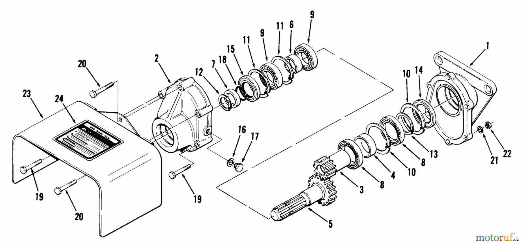 Toro Neu Accessories 83225 - Toro Rear PTO Gear Box, 1980 PARTS LIST FOR 540 RPM REAR PTO GEARBOX FACTORY ORDER NUMBER 8-3225
