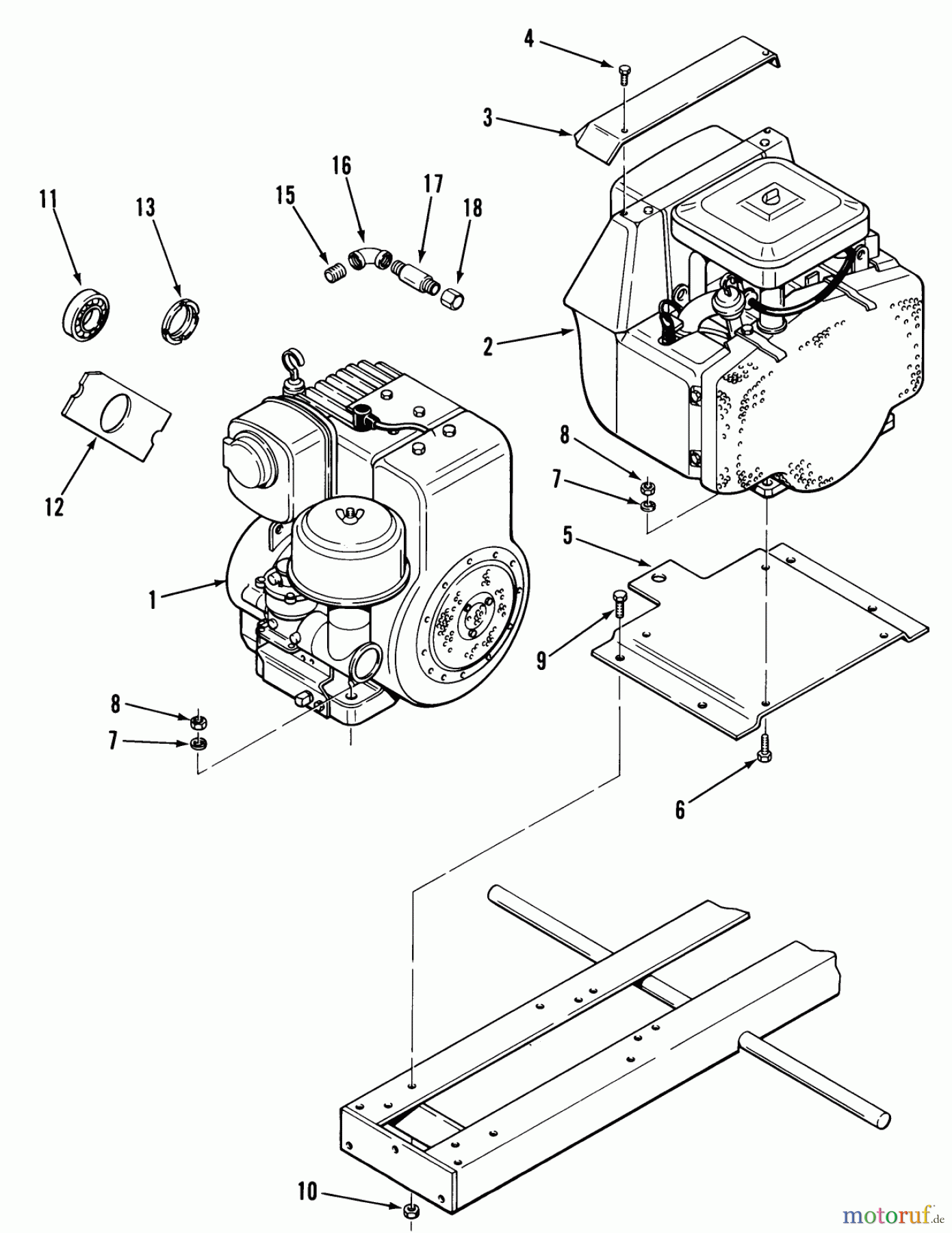 Toro Neu Mowers, Lawn & Garden Tractor Seite 2 A1-184801 (GT-1848) - Toro GT-1848 Twin Automatic Tractor, 1982 ENGINES