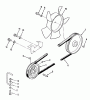 Toro R1-18OE02 (518-H) - 518-H Garden Tractor, 1990 Ricambi DRIVE BELT AND PULLEYS