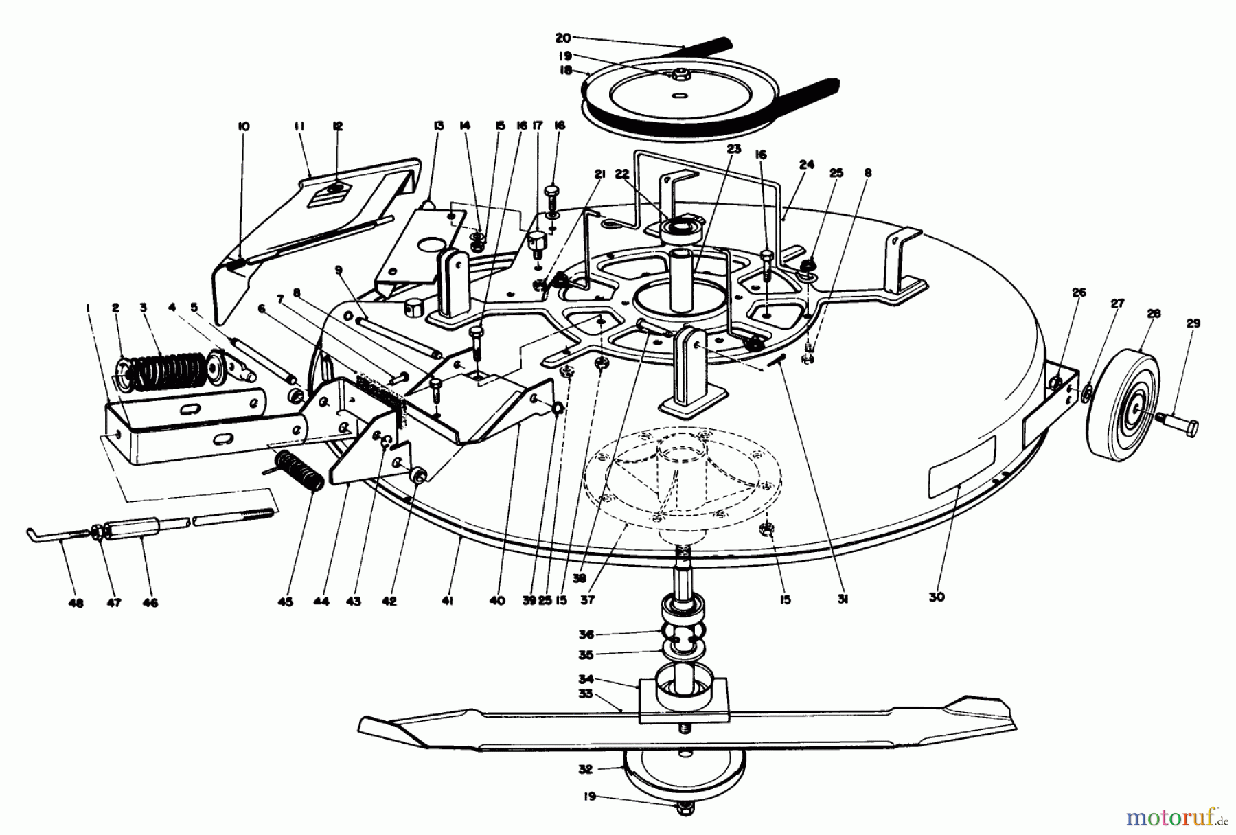 Toro Neu Mowers, Rear-Engine Rider 56170 (11-32) - Toro 11-32 Professional Rear Engine Rider, 1987 (7000001-7999999) MOWER ASSEMBLY