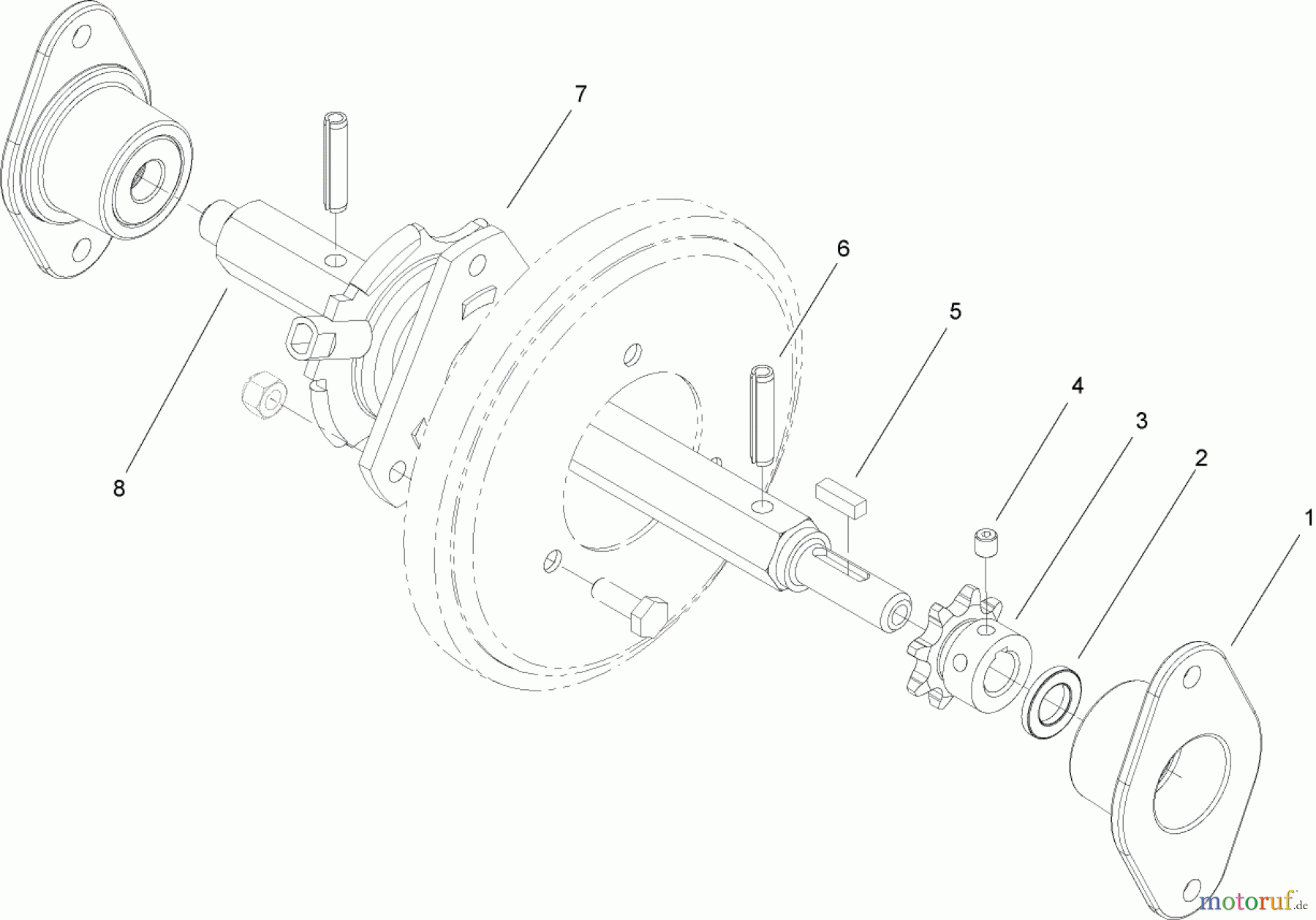 Toro Neu Accessories, Snow 108-7317 - Toro Chain-Drive Hex Shaft Service Kit, 2005 and Before Power Max Snowthrower CHAIN-DRIVE HEX SHAFT ASSEMBLY