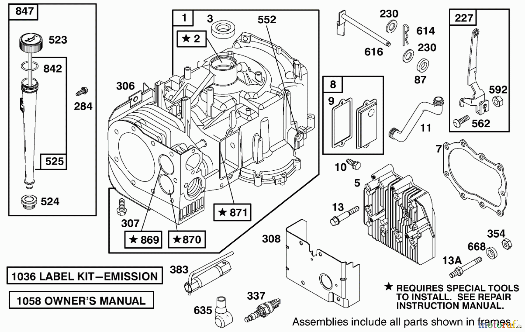 Toro Neu Mowers, Rear-Engine Rider 70089 (12-32) - Toro 12-32 Rear Engine Rider, 2001 (210000001-210999999) ENGINE BRIGGS & STRATTON MODEL 28M707-1182-E1 #1