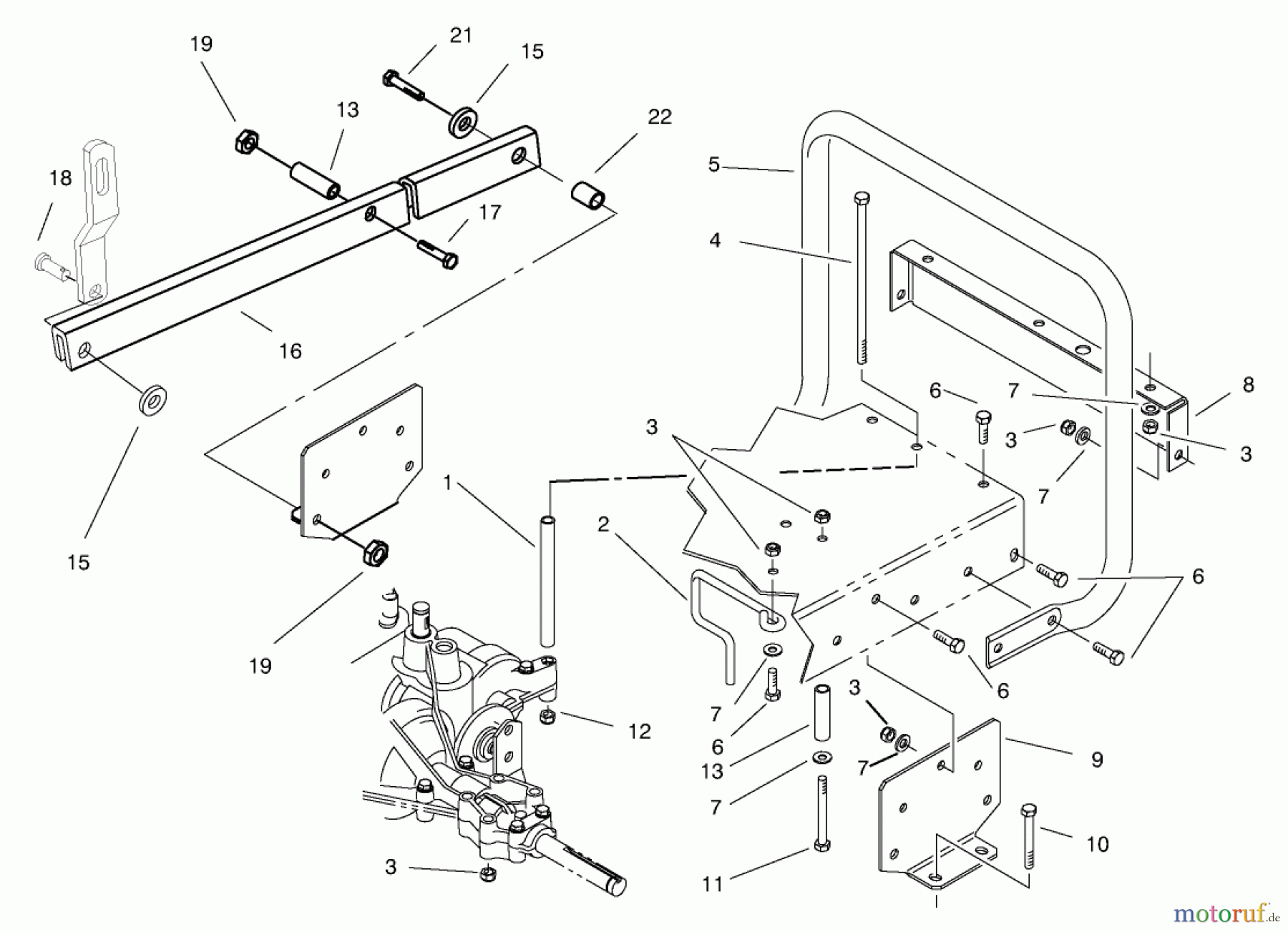  Toro Neu Mowers, Rear-Engine Rider 70171 (12-32) - Toro 12-32 Rear Engine Rider, 2001 (210000001-210999999) STAND BAR ASSEMBLY
