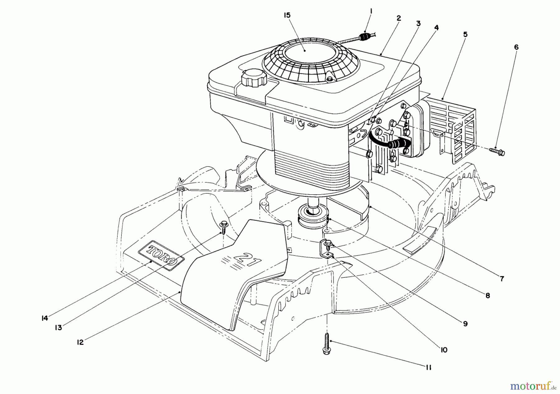  Toro Neu Mowers, Walk-Behind Seite 1 16401 - Toro Side Discharge Mower, 1994 (4900001-4999999) ENGINE ASSEMBLY