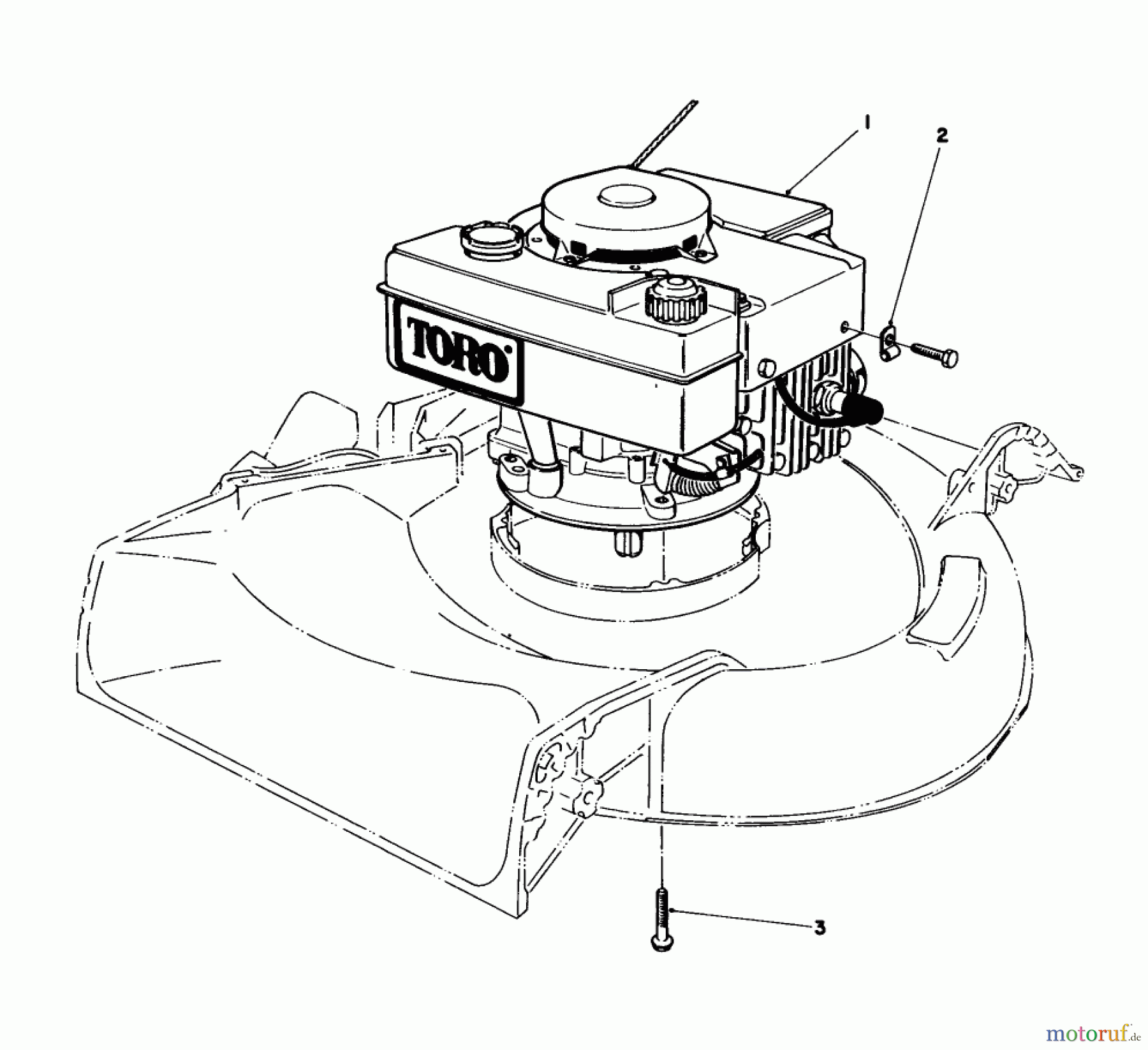  Toro Neu Mowers, Walk-Behind Seite 1 16575 - Toro Lawnmower, 1986 (6000001-6999999) ENGINE ASSEMBLY