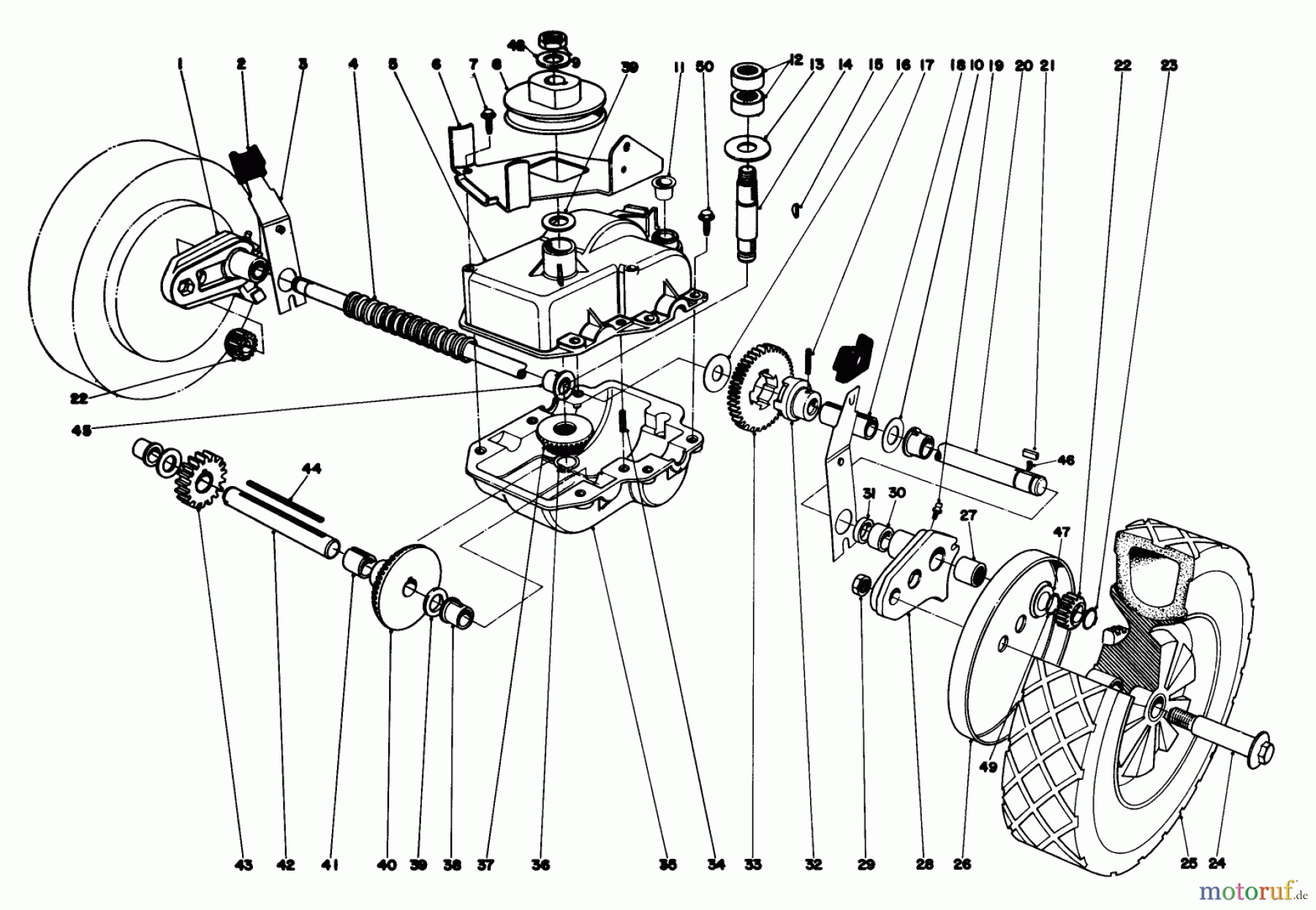  Toro Neu Mowers, Walk-Behind Seite 1 16930 - Toro Lawnmower, 1980 (0000001-0999999) GEAR CASE ASSEMBLY (MODEL NO. 16940)