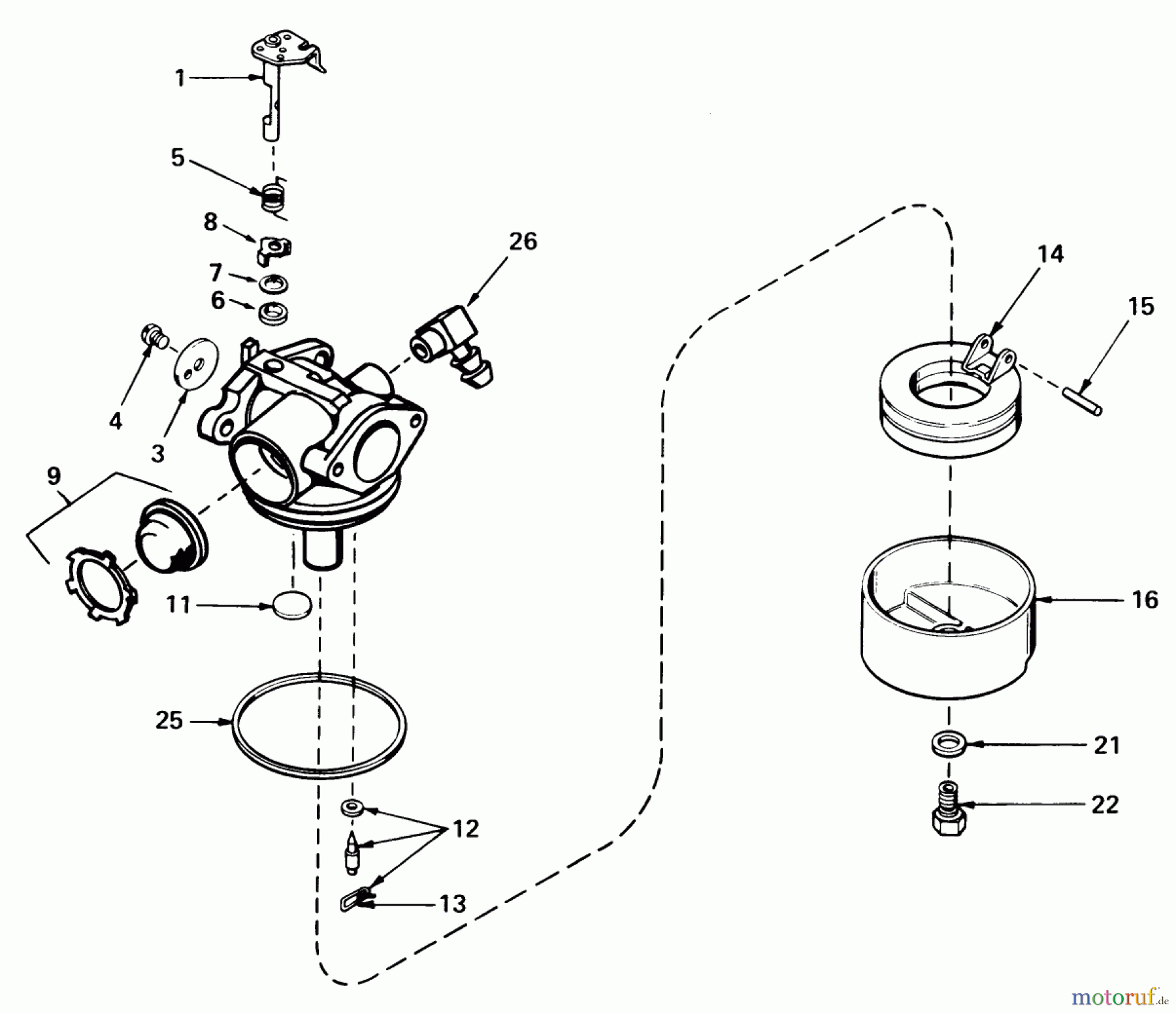 Toro Neu Mowers, Walk-Behind Seite 1 18060 - Toro Lawnmower, 1980 (0000001-0999999) CARBURETOR NO. 632050