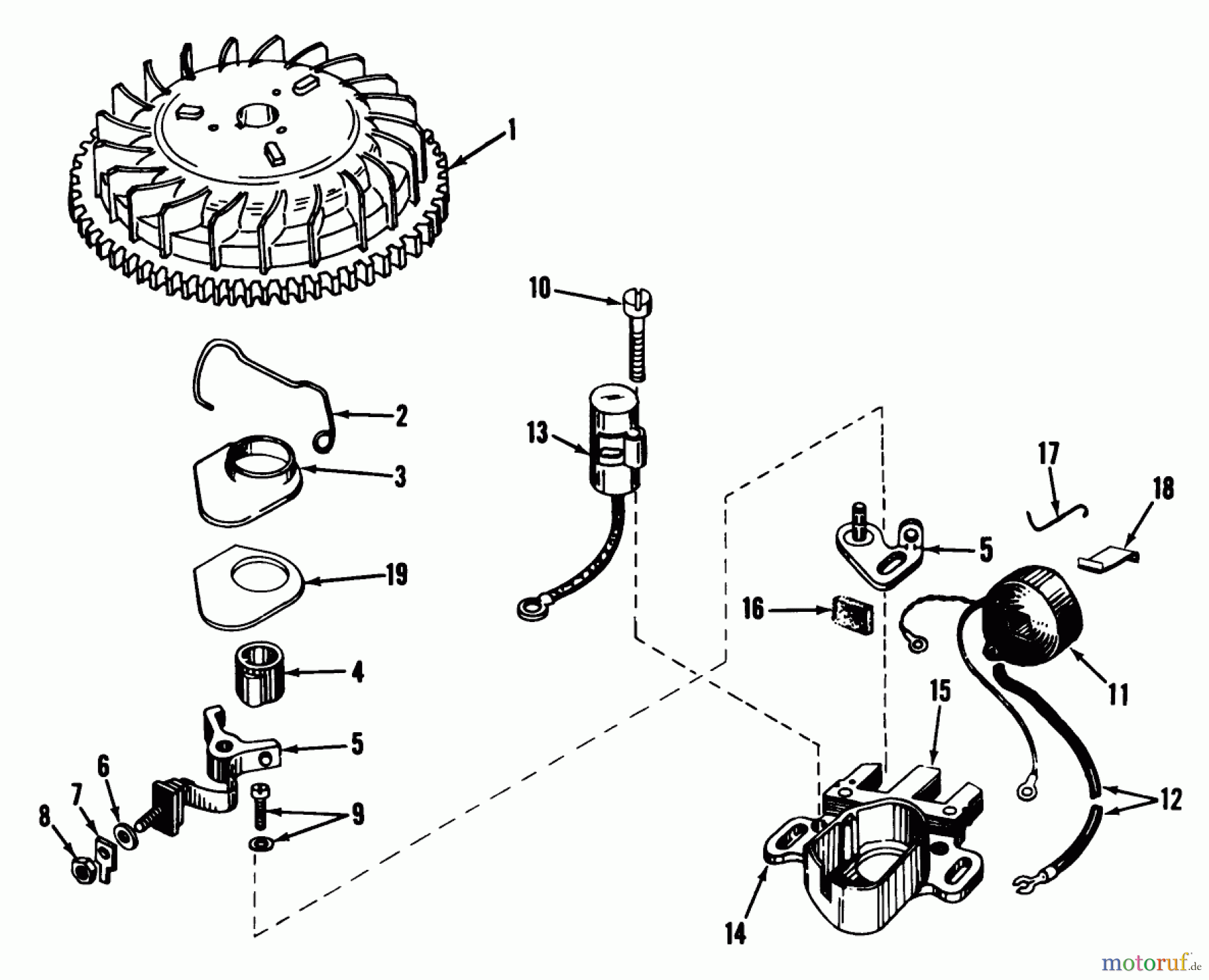 Toro Neu Mowers, Walk-Behind Seite 1 19373 - Toro Guardian Lawnmower, 1973 (3000001-3999999) MAGNETO NO. 610772