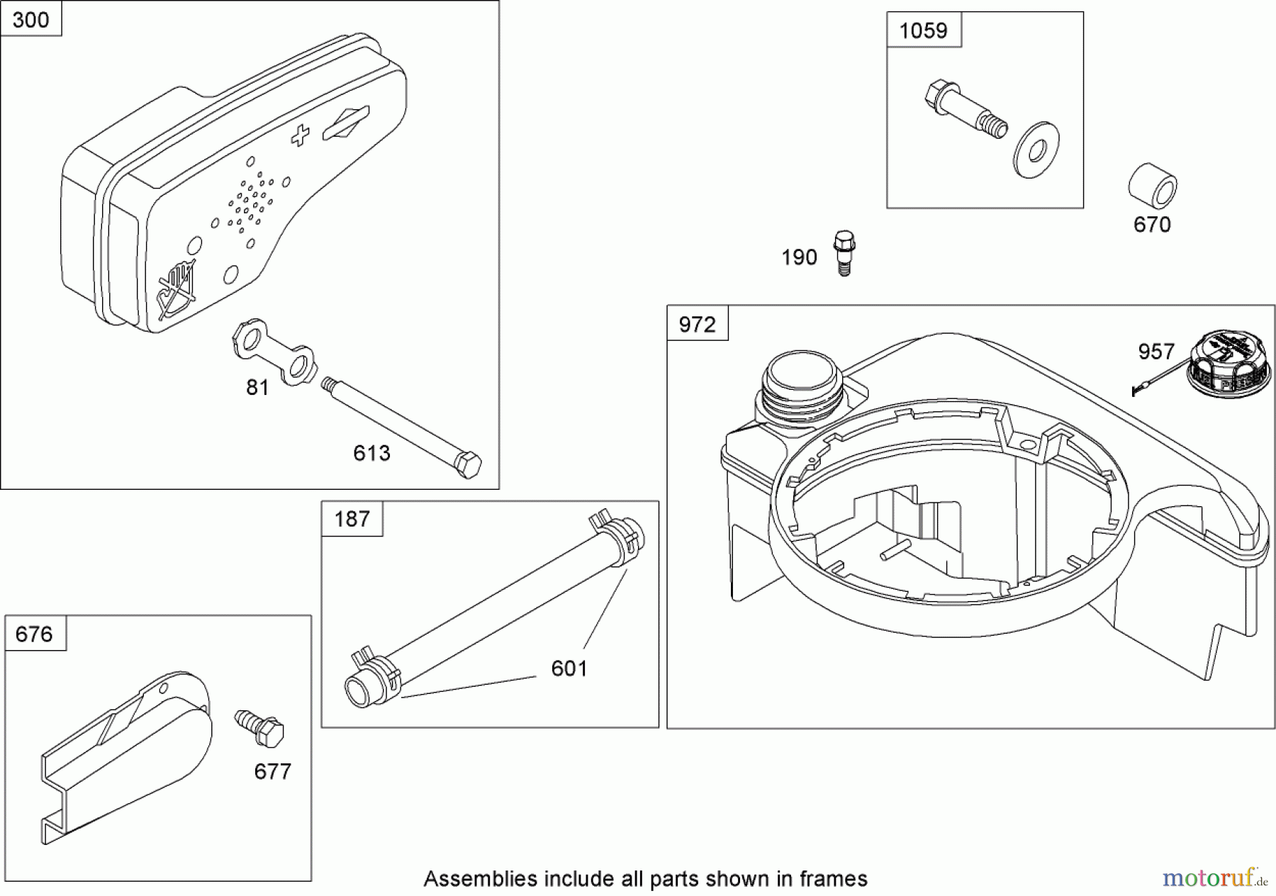 Toro Neu Mowers, Walk-Behind Seite 1 20056 - Toro Super Recycler Lawn Mower, 2007 (270000001-270999999) MUFFLER AND FUEL TANK ASSEMBLY BRIGGS AND STRATTON 126T02-0209-B1