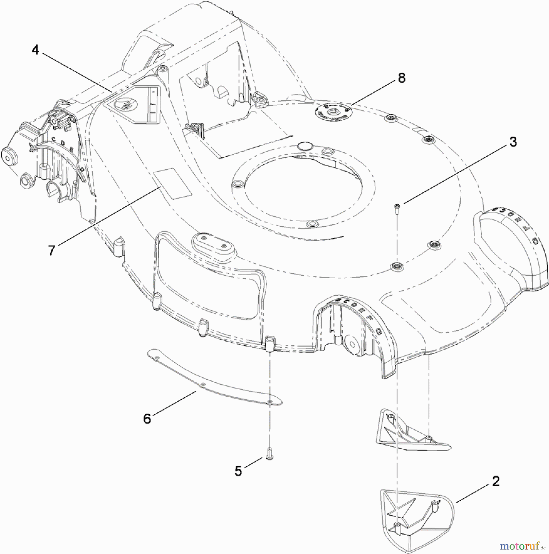  Toro Neu Mowers, Walk-Behind Seite 1 20099 - Toro Super Recycler Lawn Mower, 2011 (311000001-311999999) HOUSING ASSEMBLY NO. 115-2854