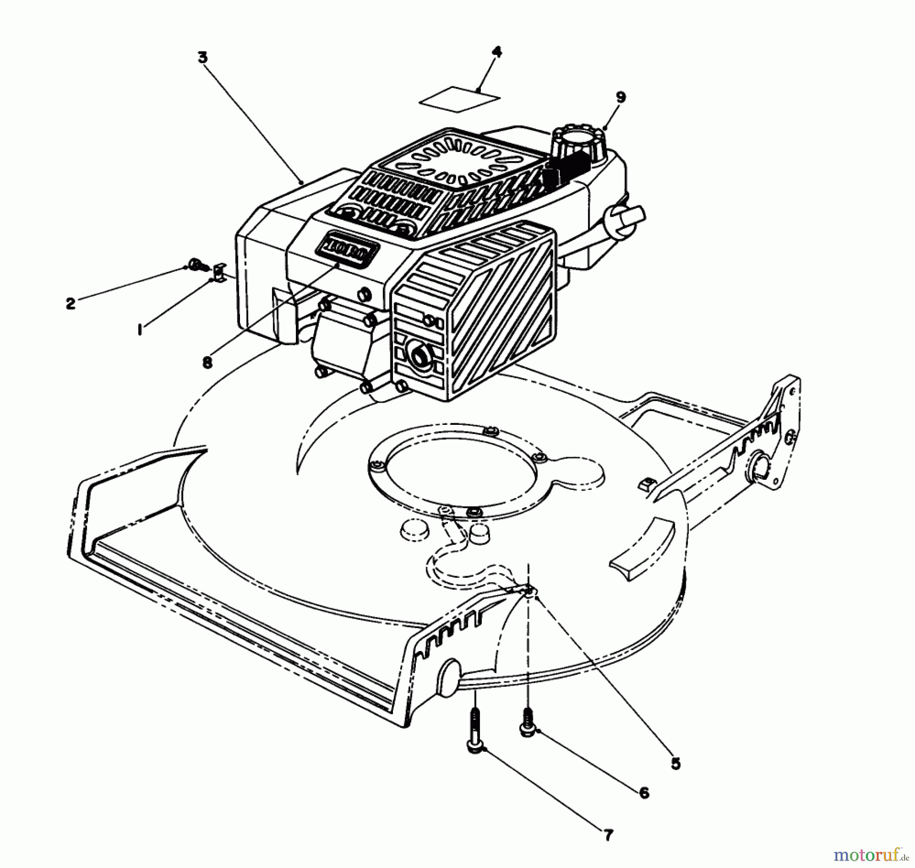  Toro Neu Mowers, Walk-Behind Seite 1 20324 - Toro Lawnmower, 1992 (2000001-2999999) ENGINE ASSEMBLY