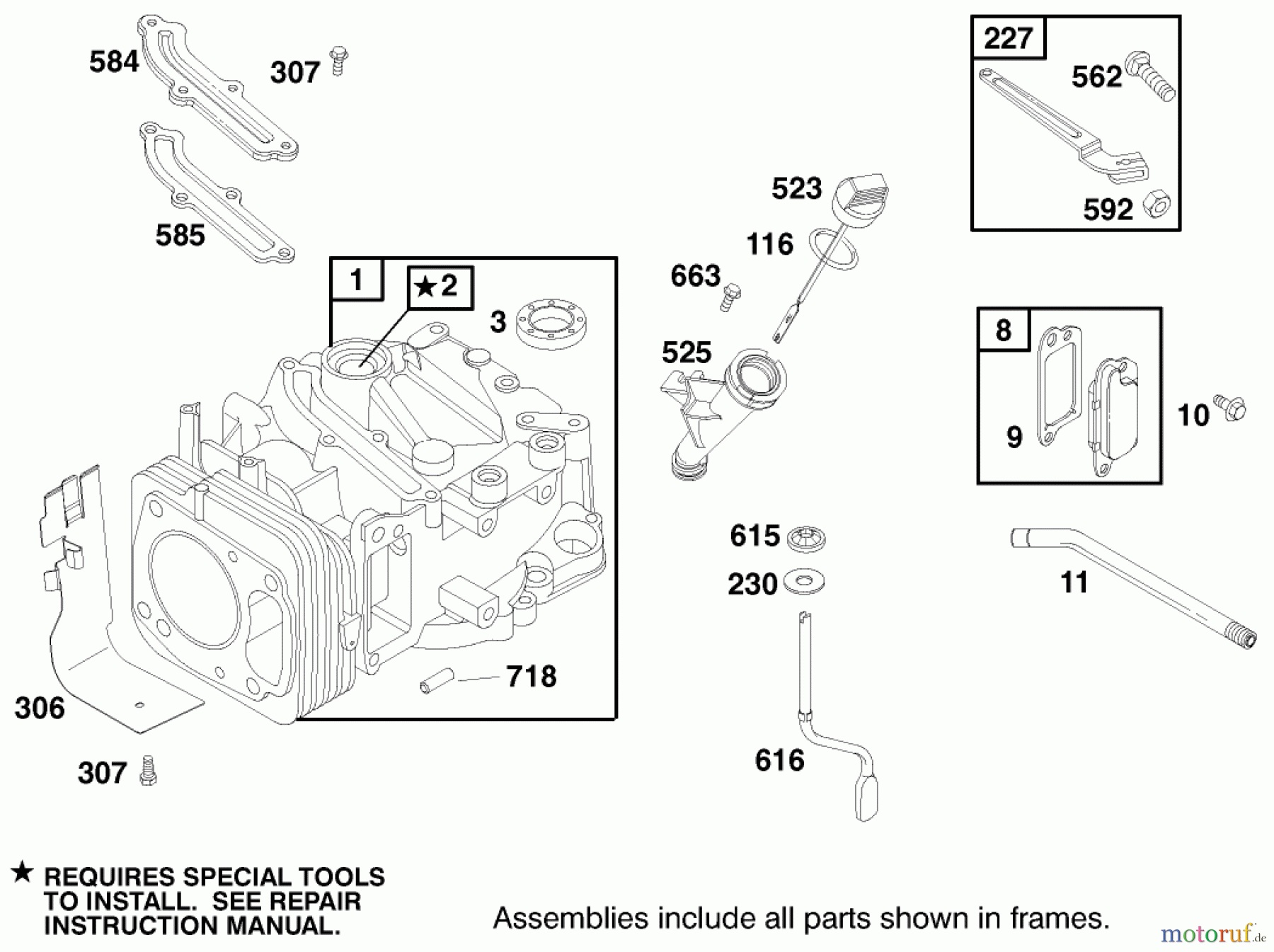  Toro Neu Mowers, Walk-Behind Seite 1 20488 (SR-21OSE) - Toro Super Recycler Mower, SR-21OSE, 1998 (8900001-8999999) ENGINE GTS-200 #1